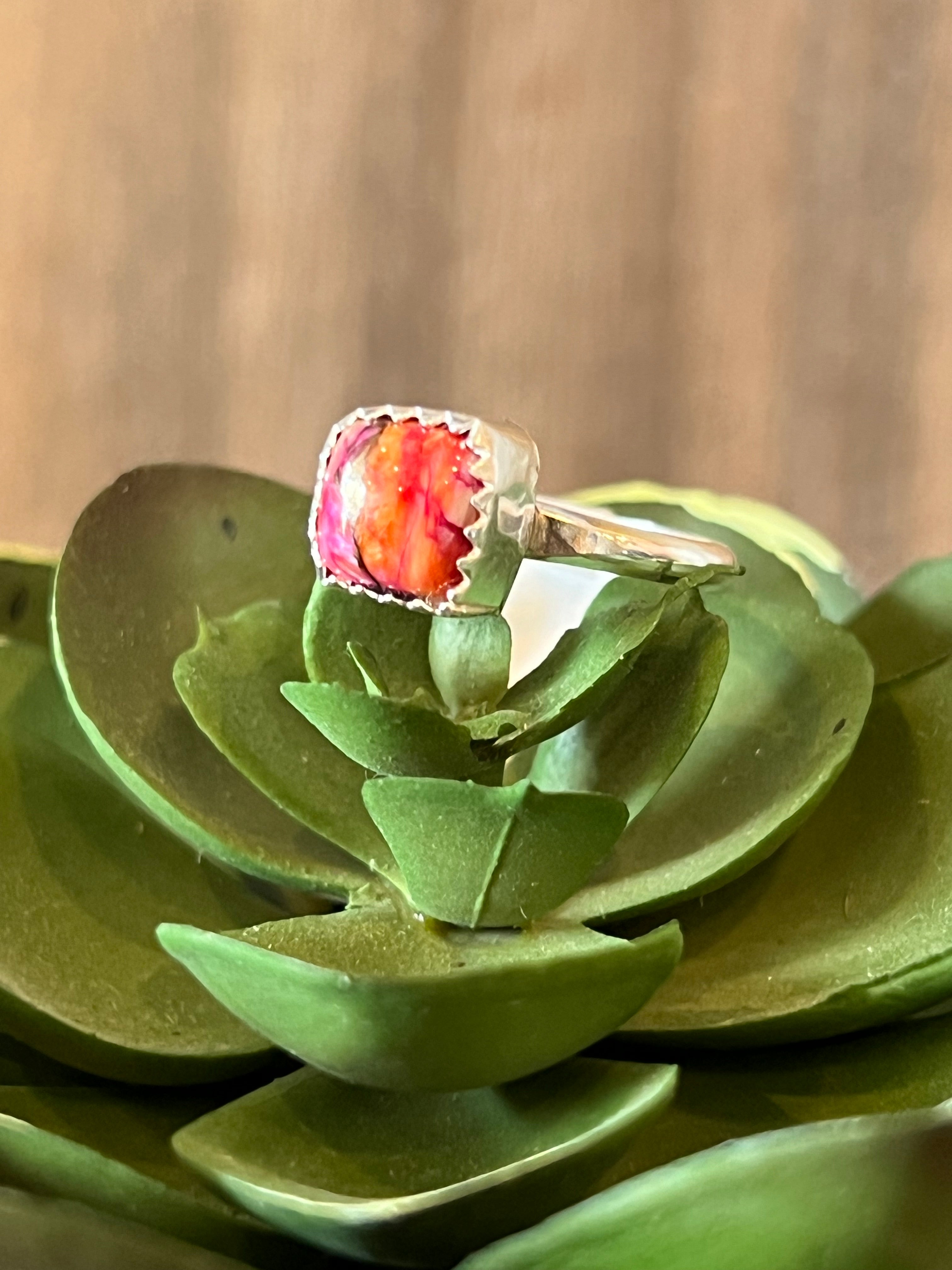 Pink Mojave Sterling Silver Ring