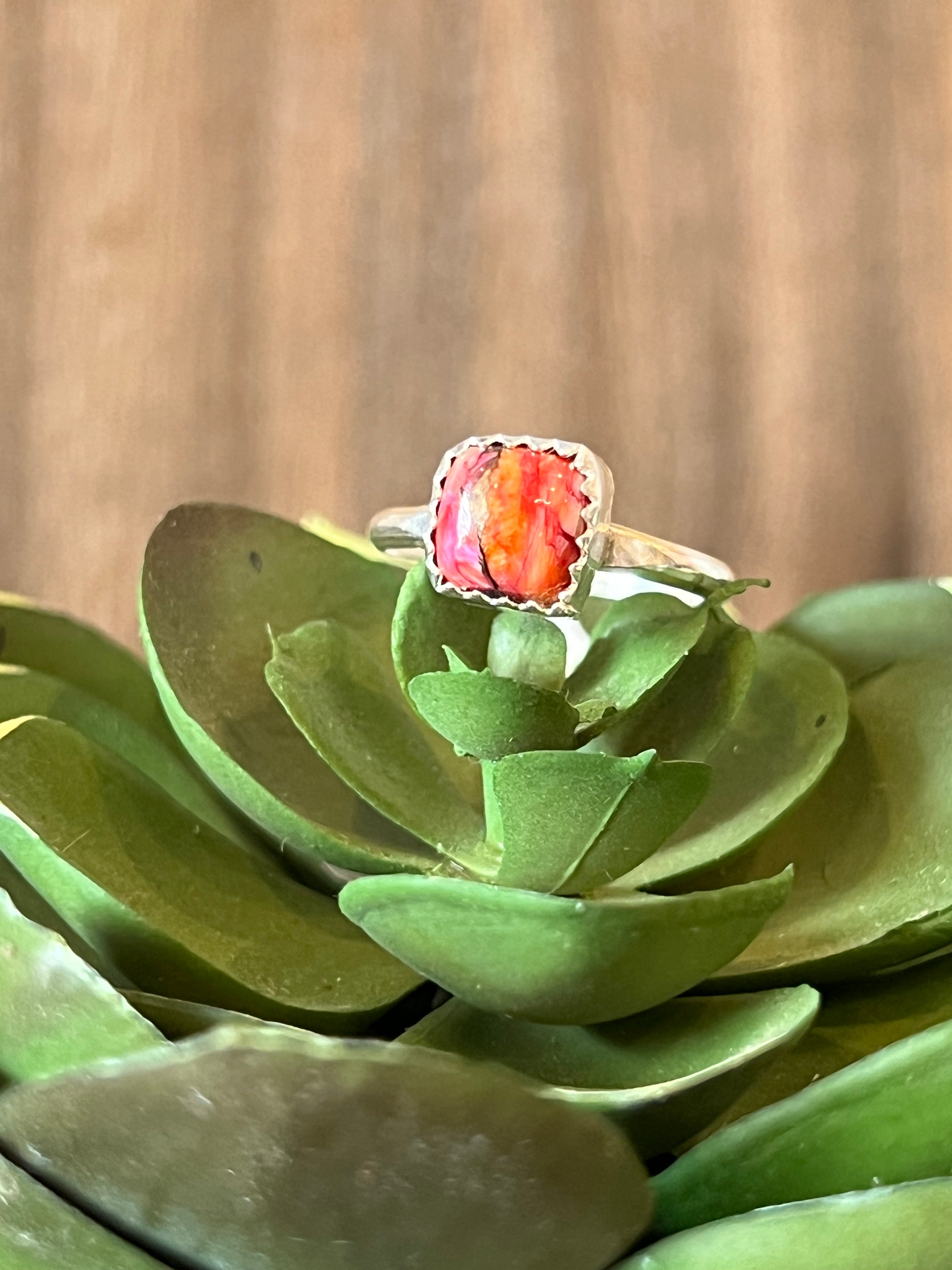 Pink Mojave Sterling Silver Ring