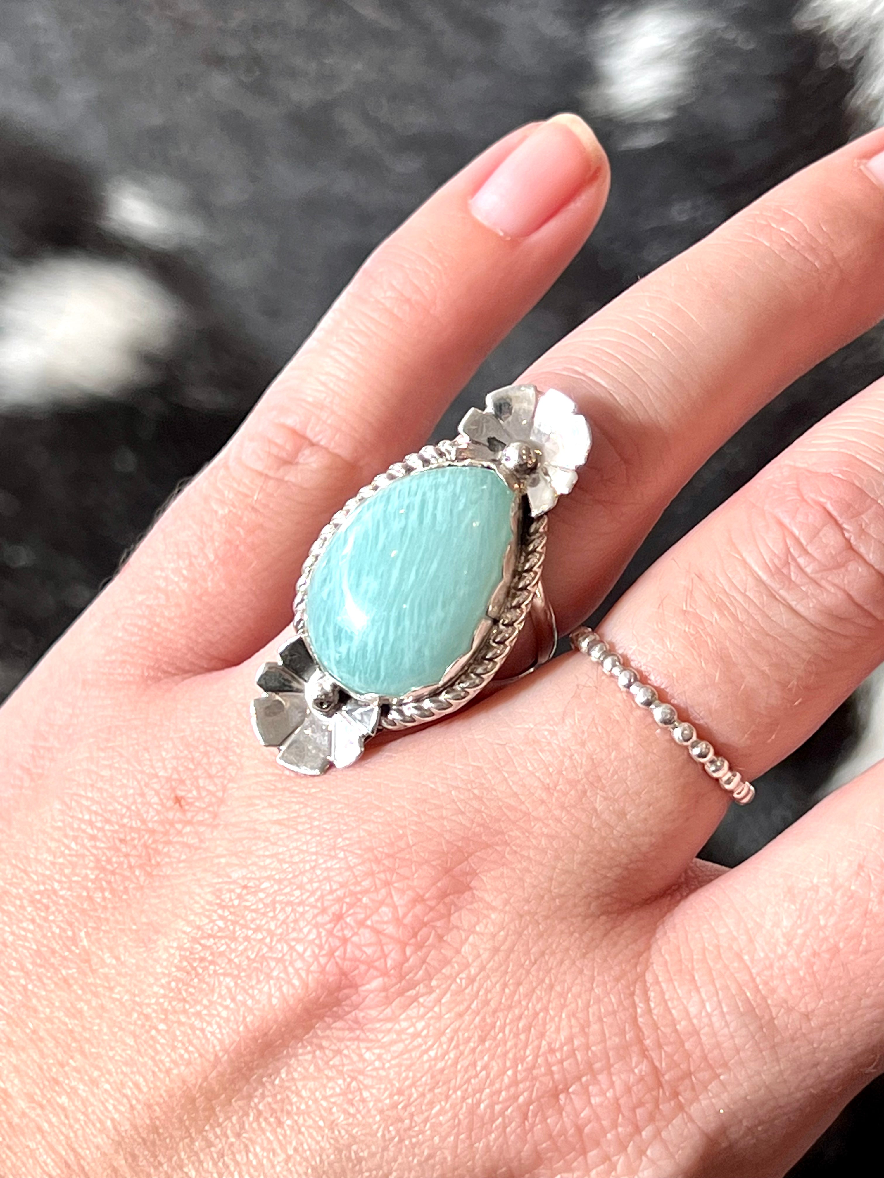 Amazing Amazonite Sterling Silver Ring