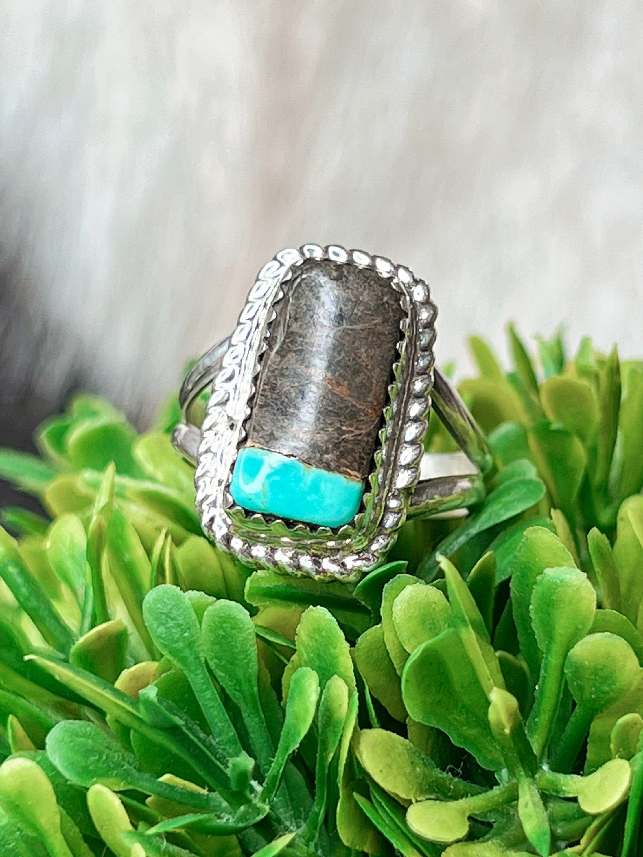 Two Faced Turquoise Sterling Silver Ring