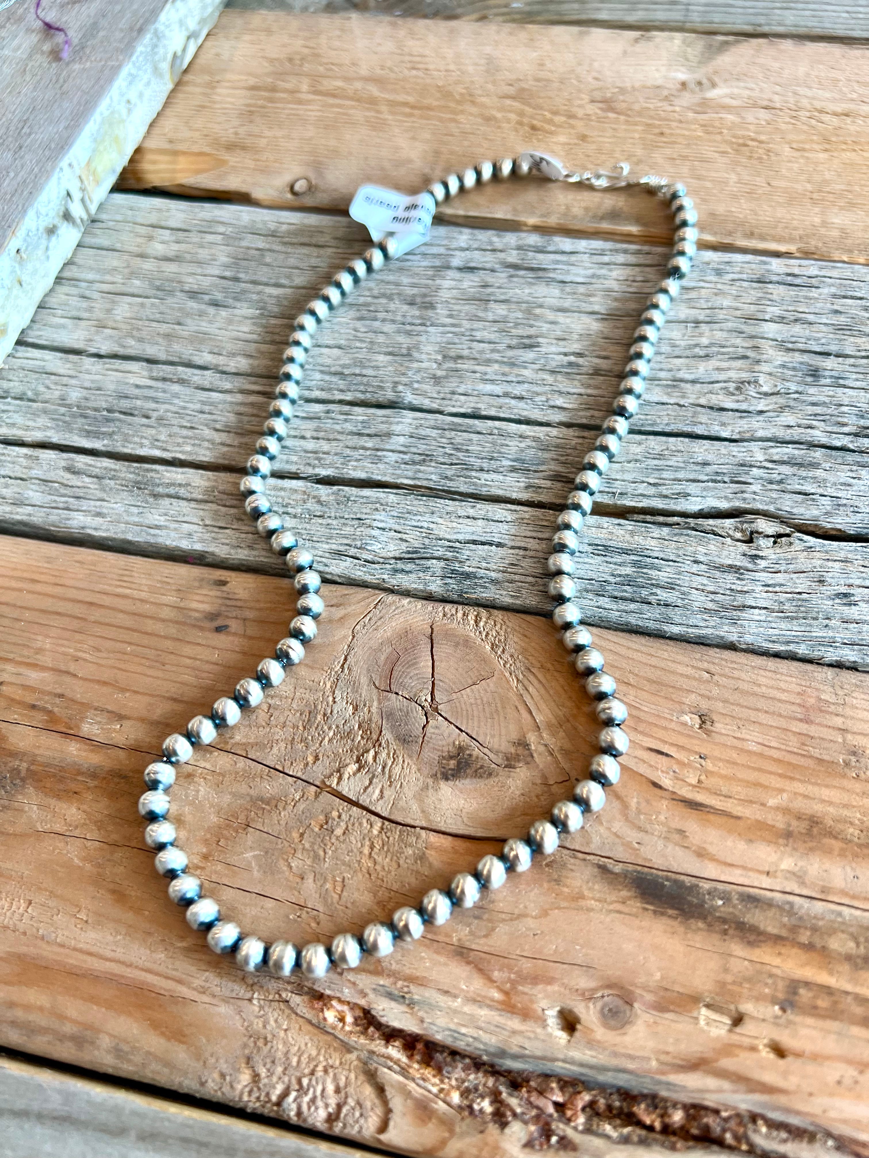 Genuine Navajo Pearl Sterling Silver Necklace