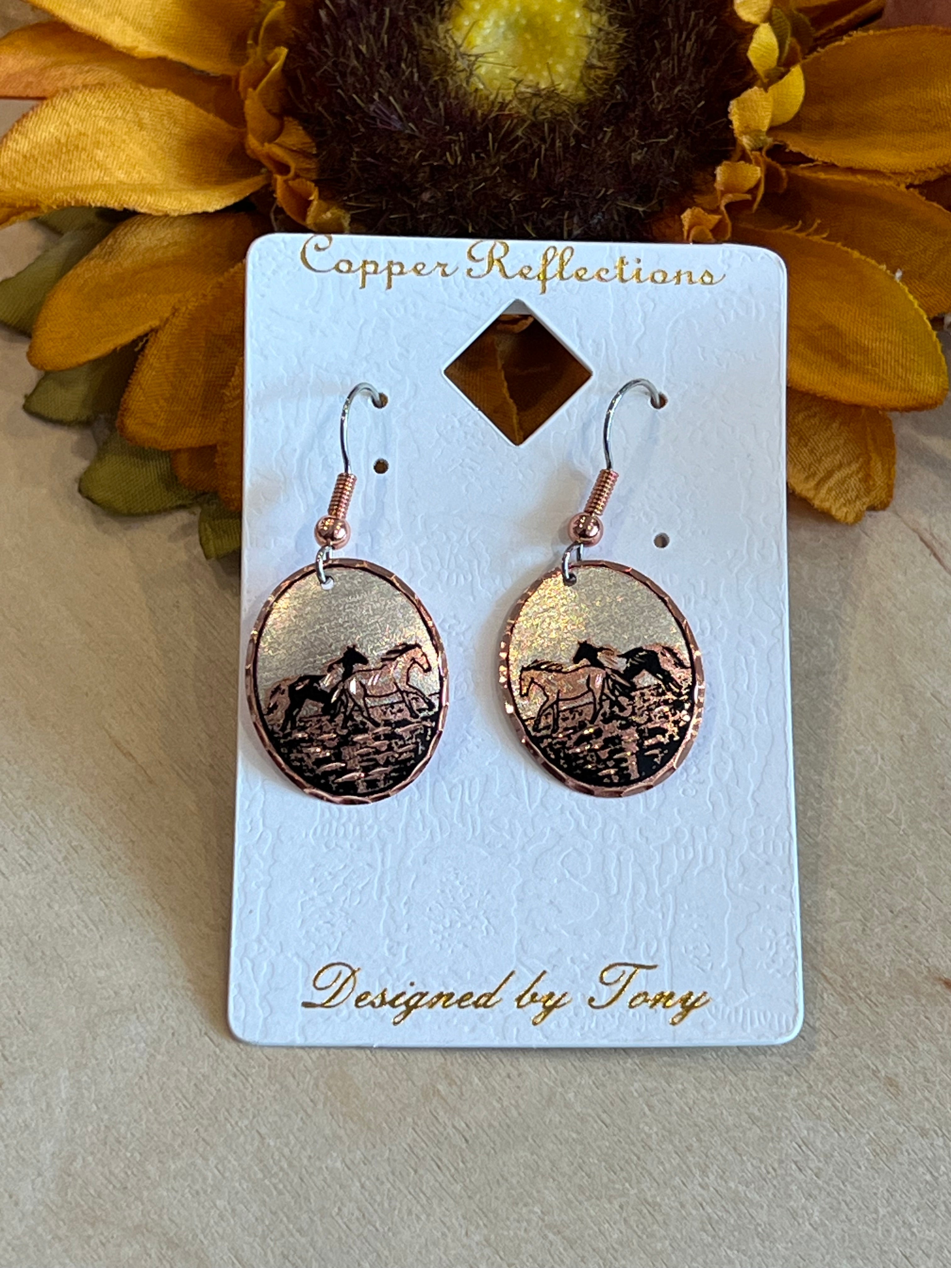 Mustang Copper Earrings