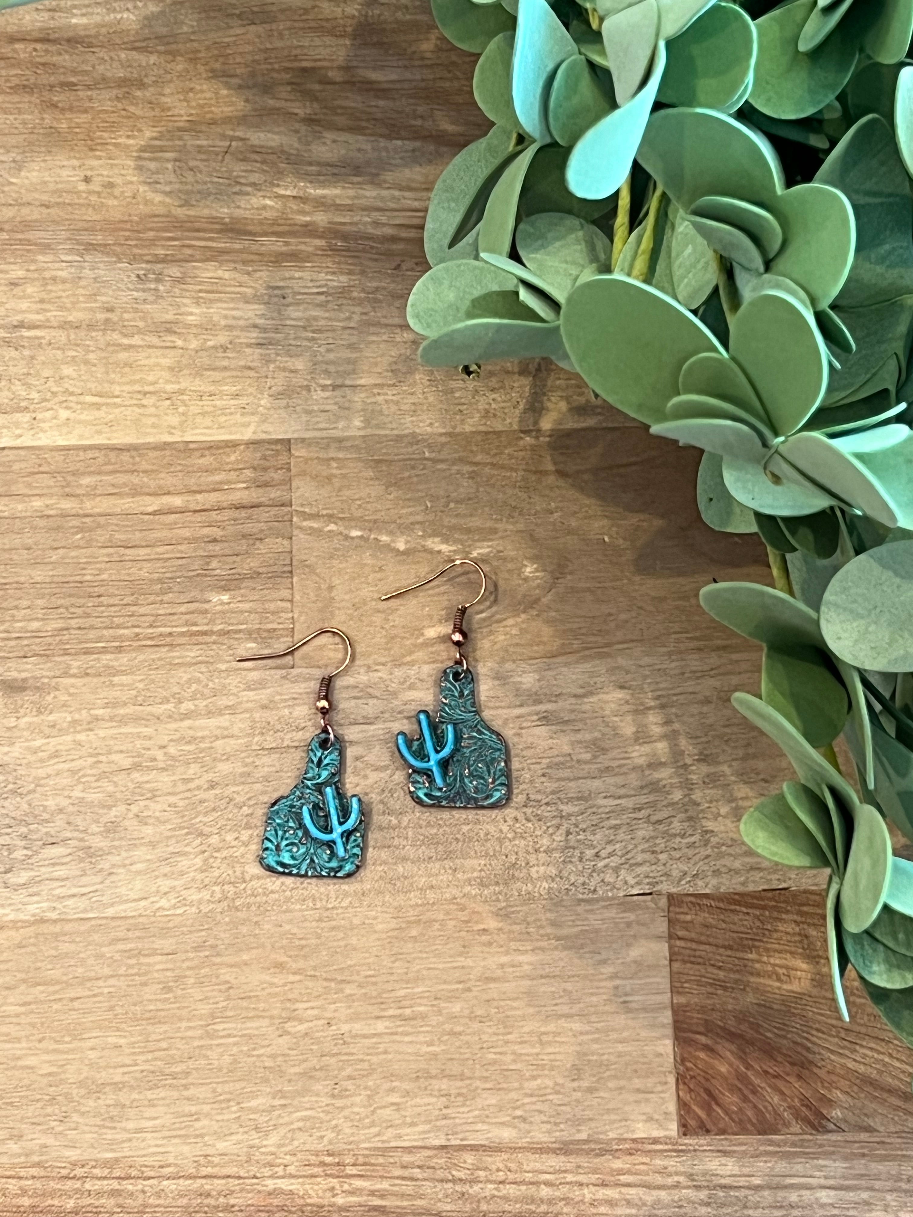 Patina Cactus Earrings