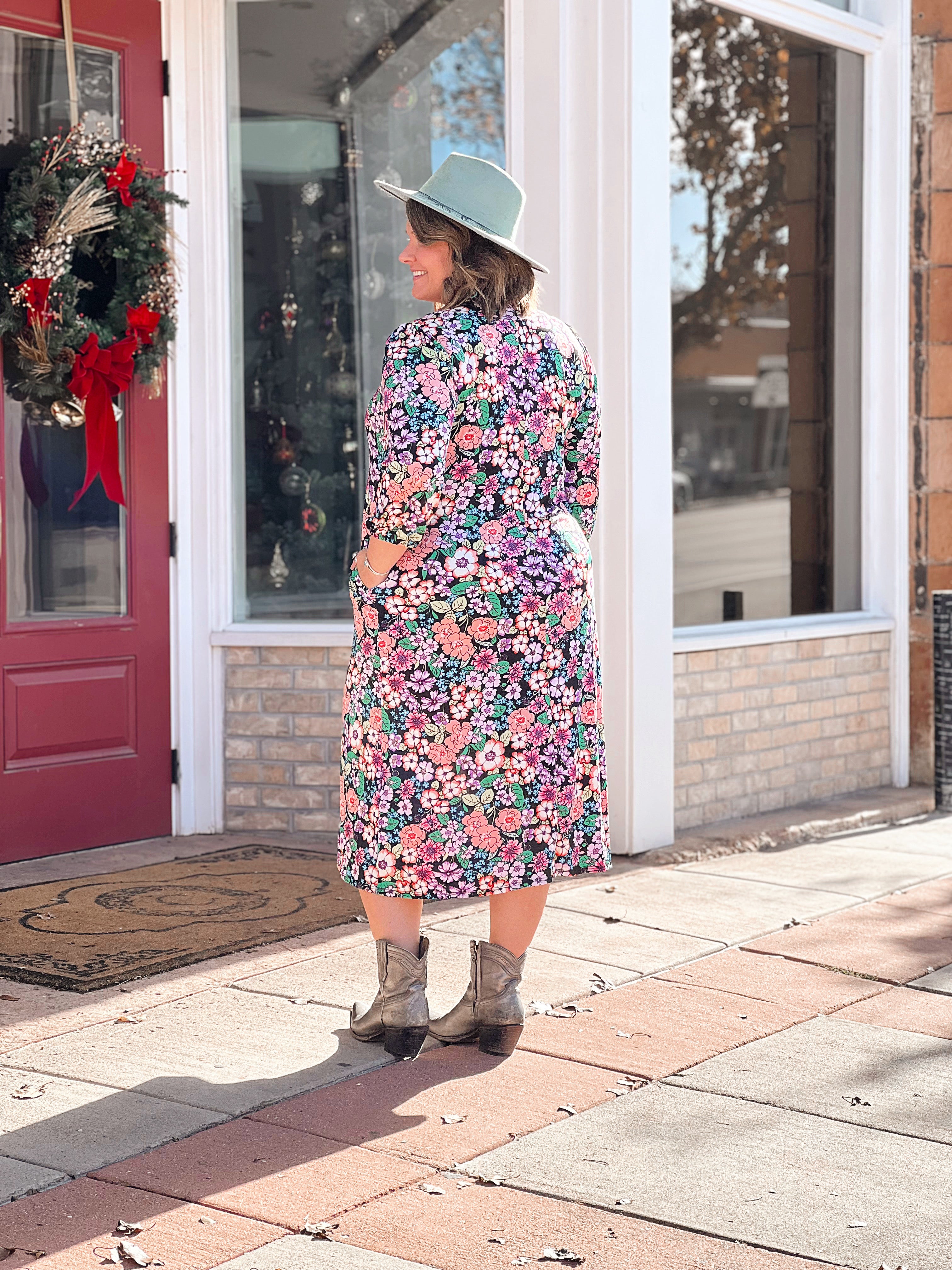 Far Out Floral Midi Dress