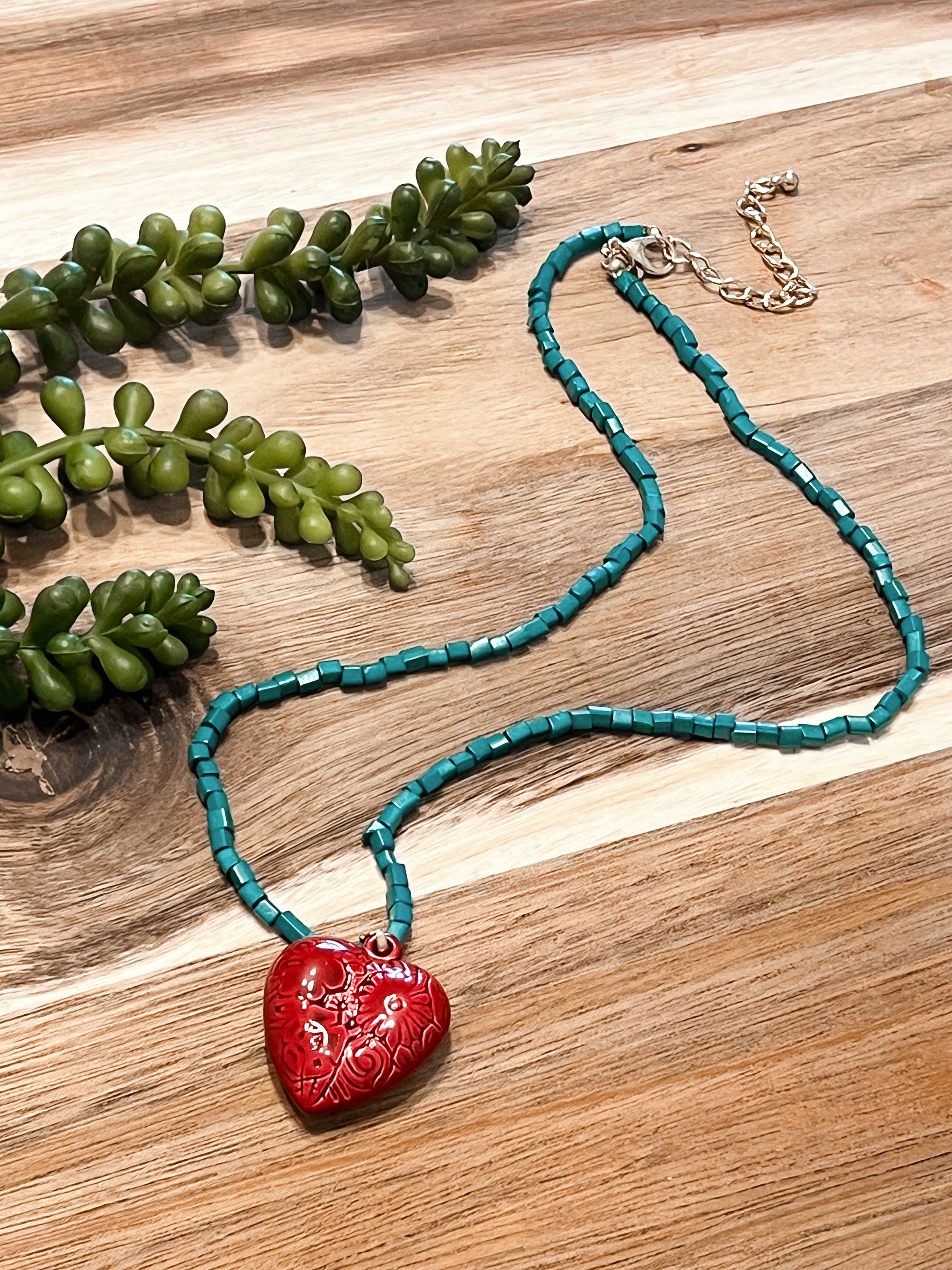 Full Heart Stone Necklace