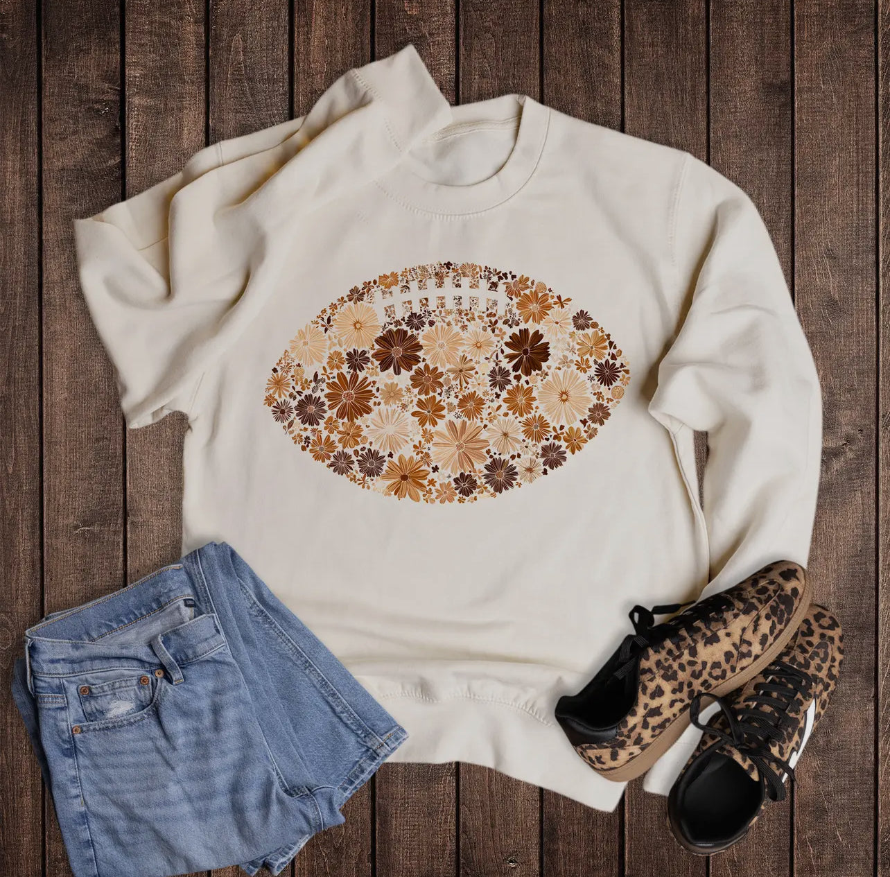 *Preorder* Floral Football Graphic Sweatshirt
