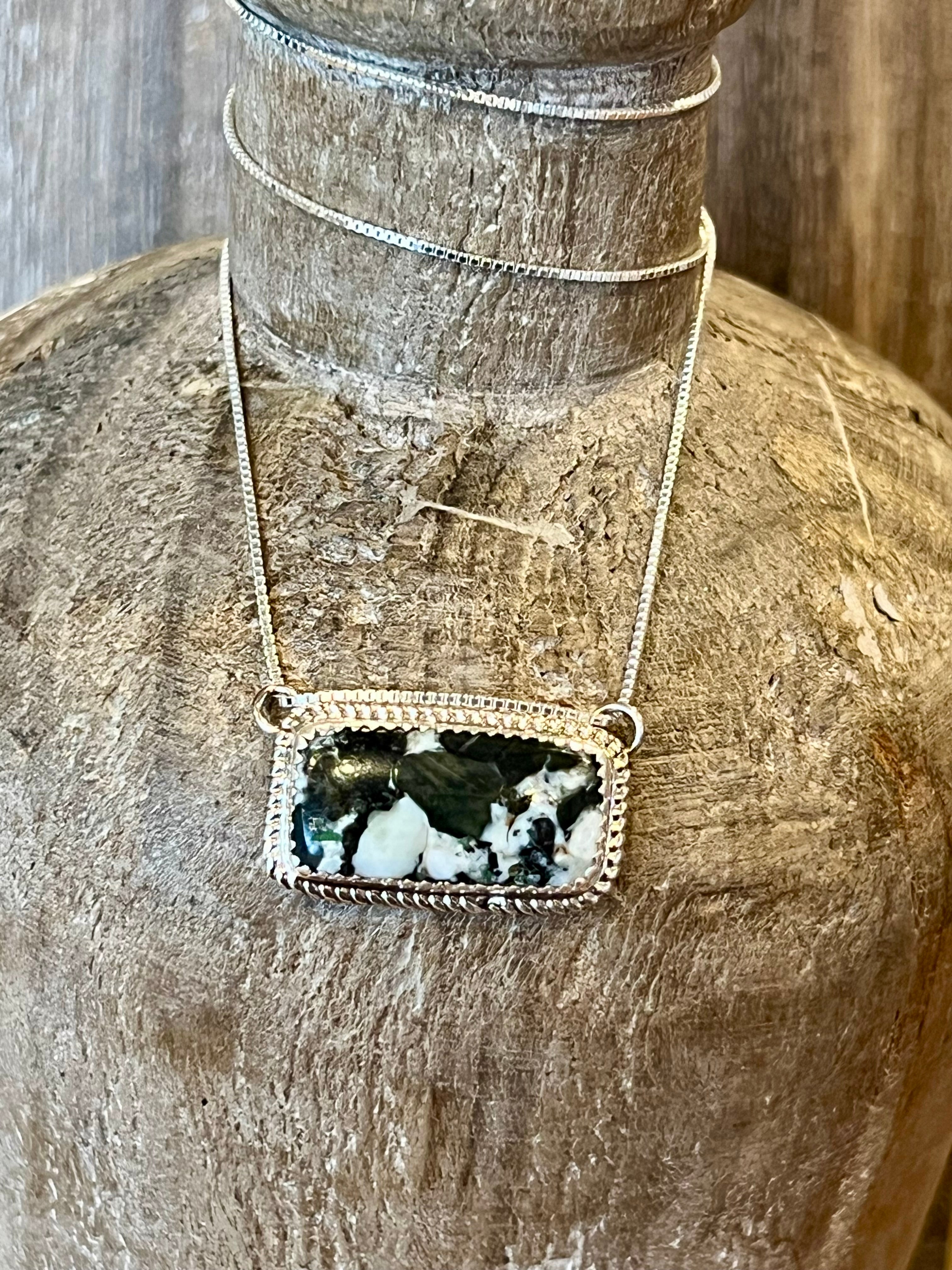 White Buffalo Bar Sterling Silver Necklace