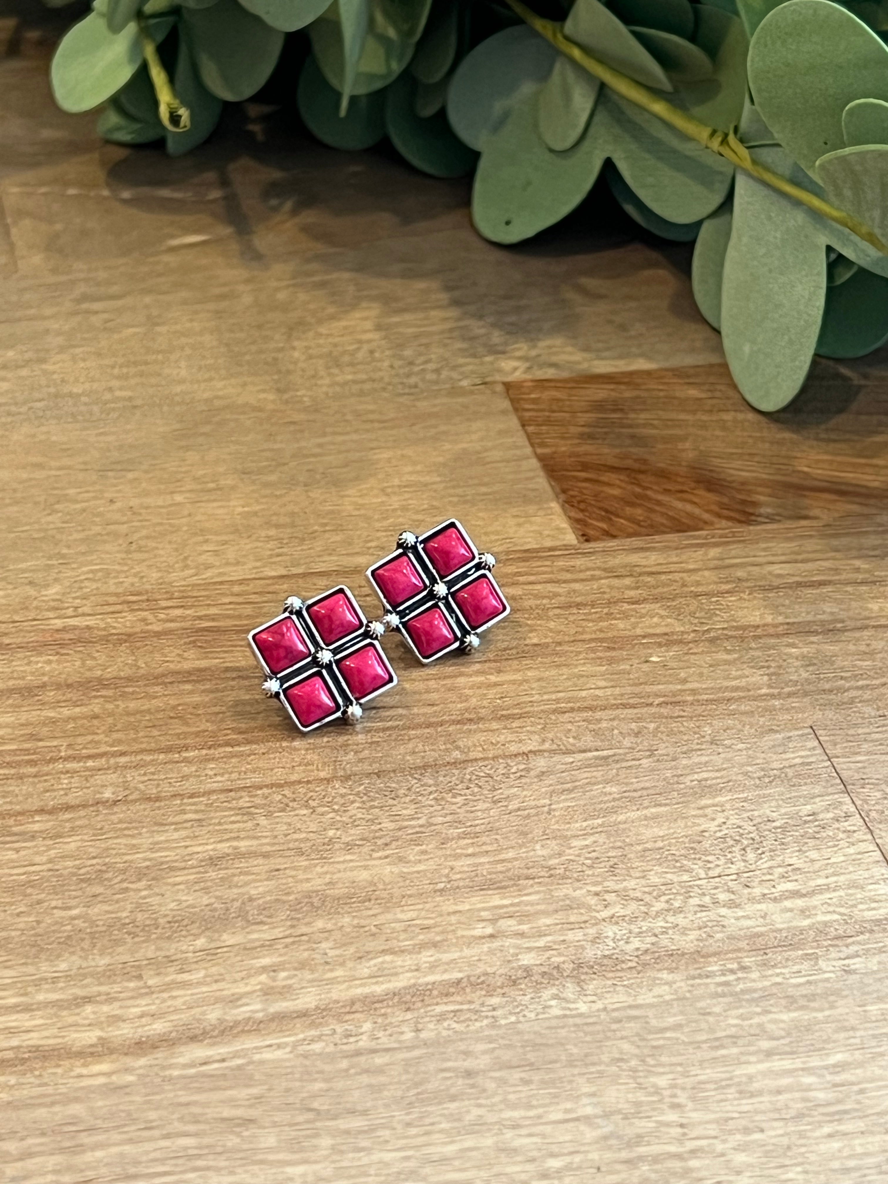 Pink Diamond Stud Earrings