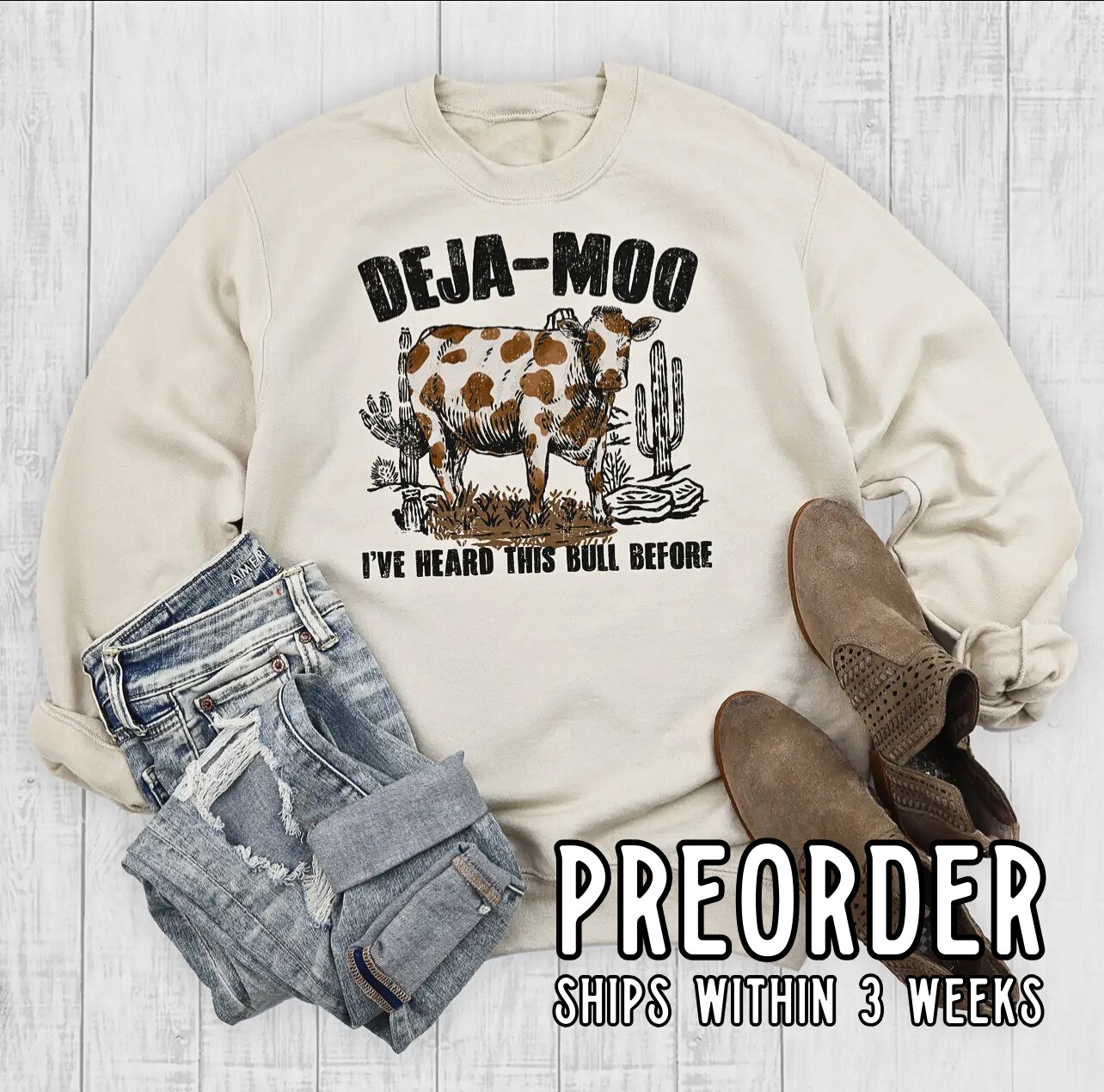 *Preorder* Deja Moo Graphic Sweatshirt