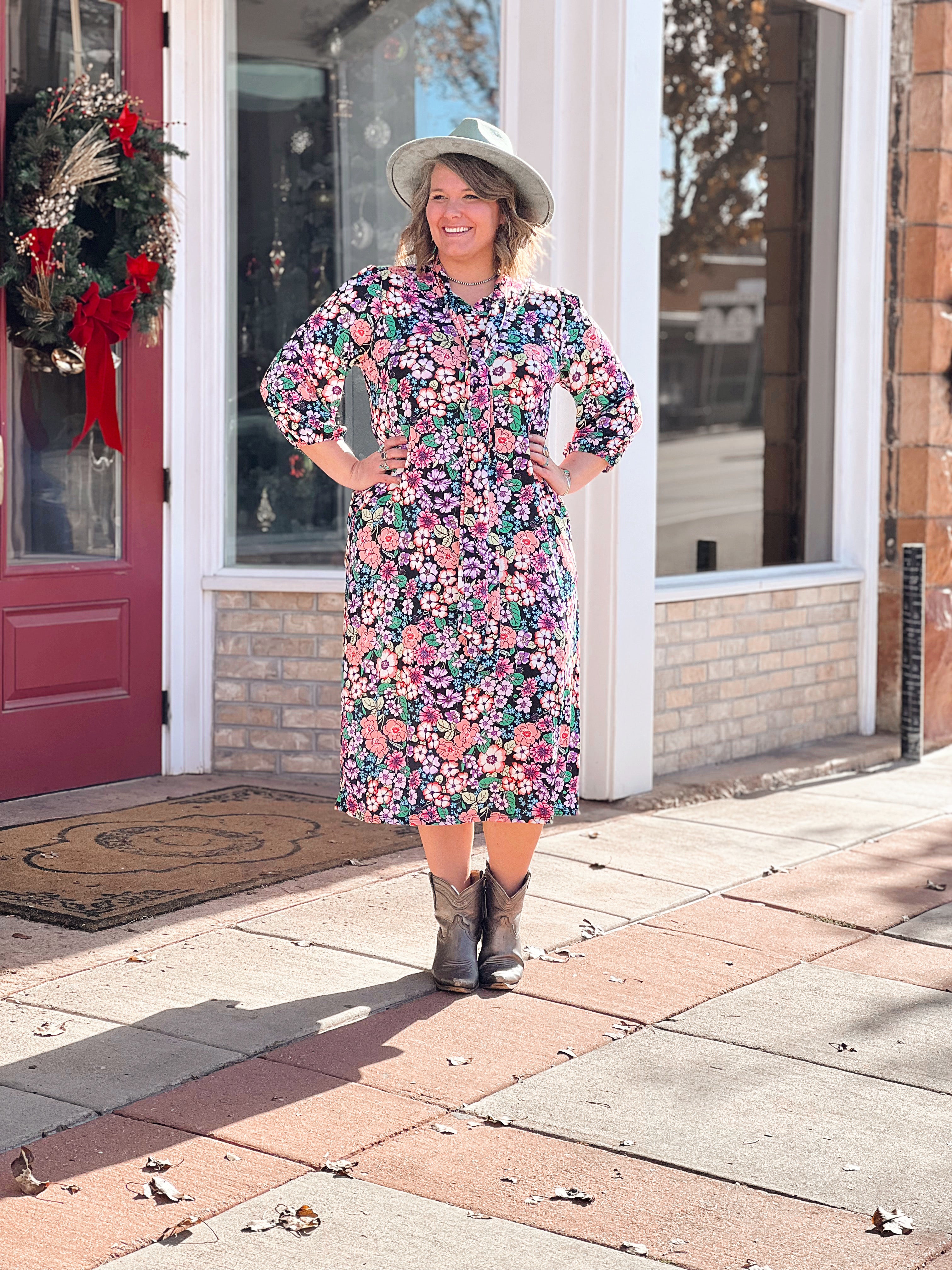 Far Out Floral Midi Dress