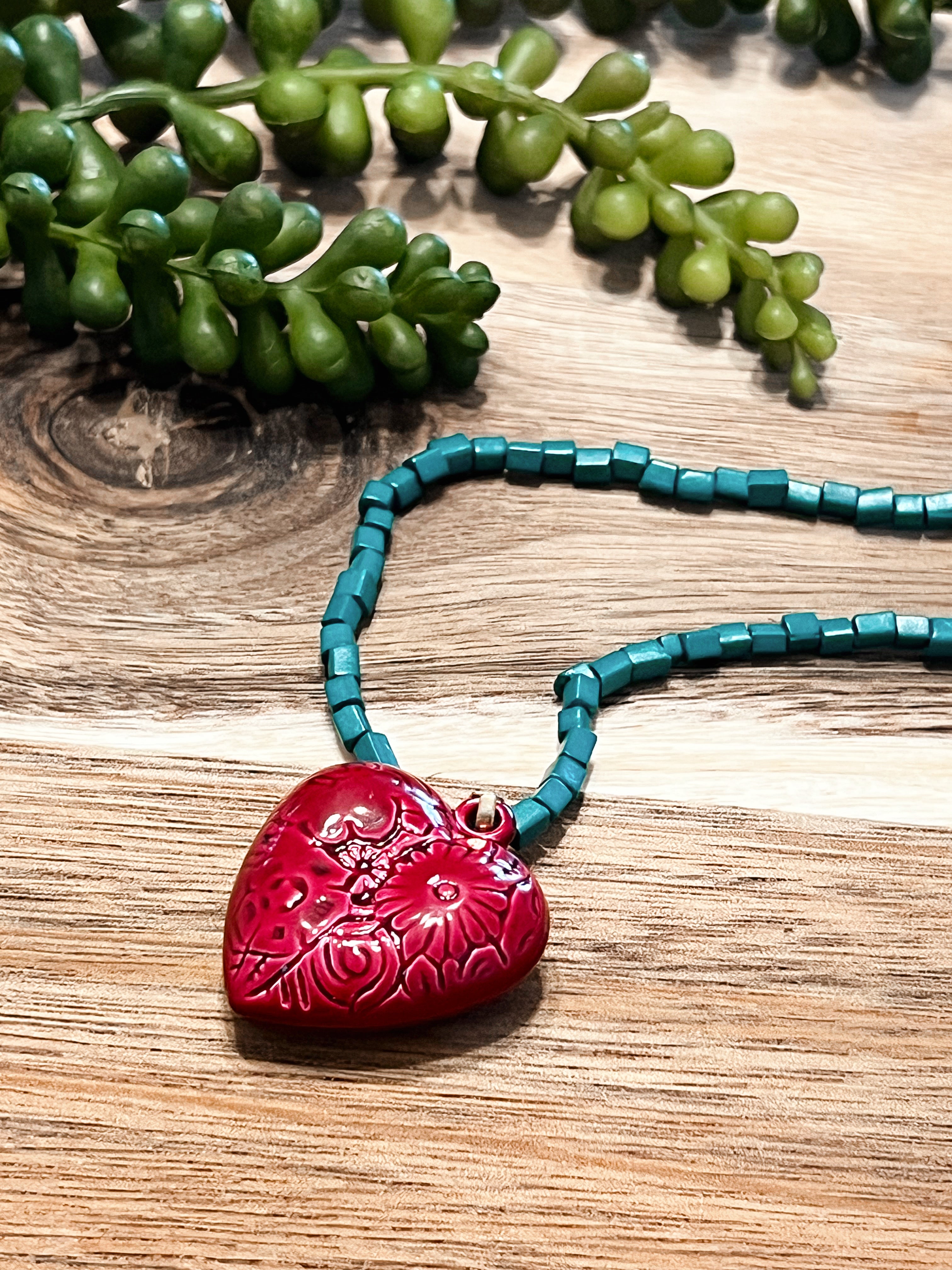 Full Heart Stone Necklace