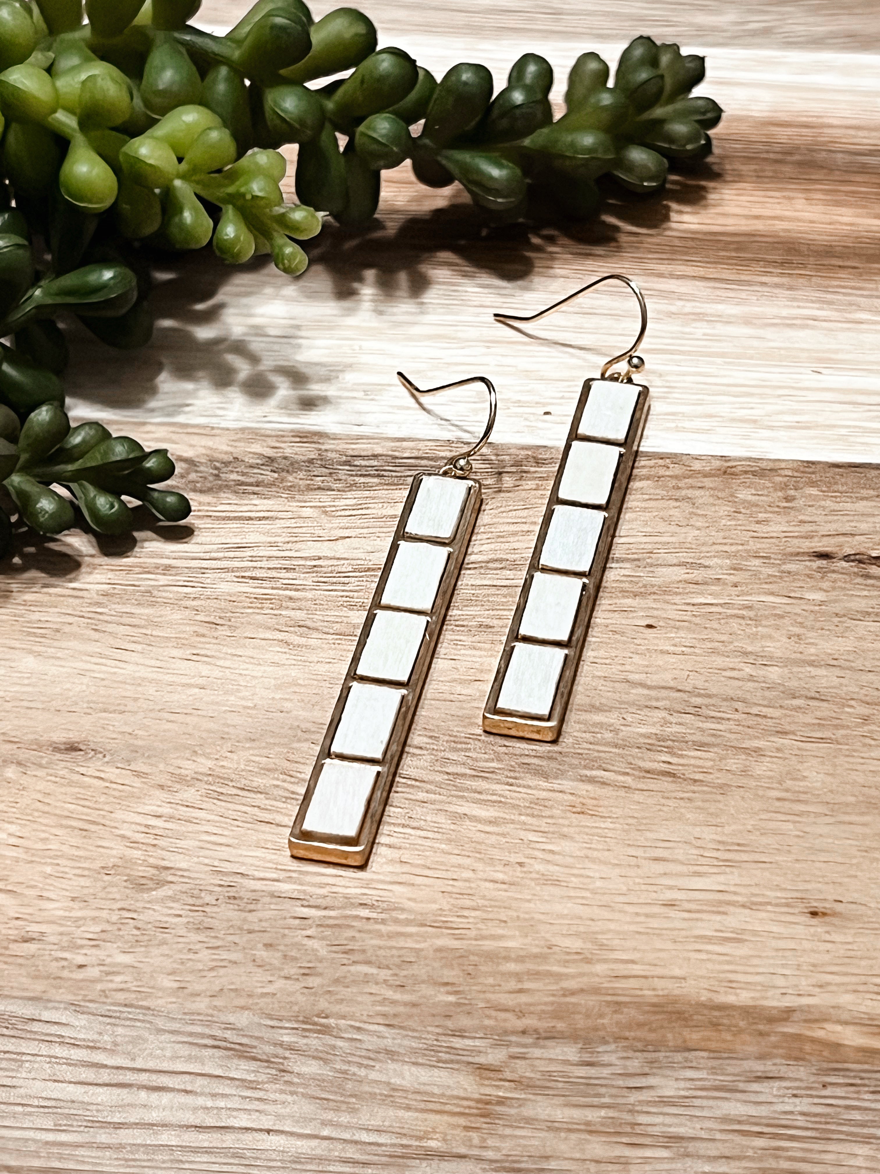 Wood Tile Earrings