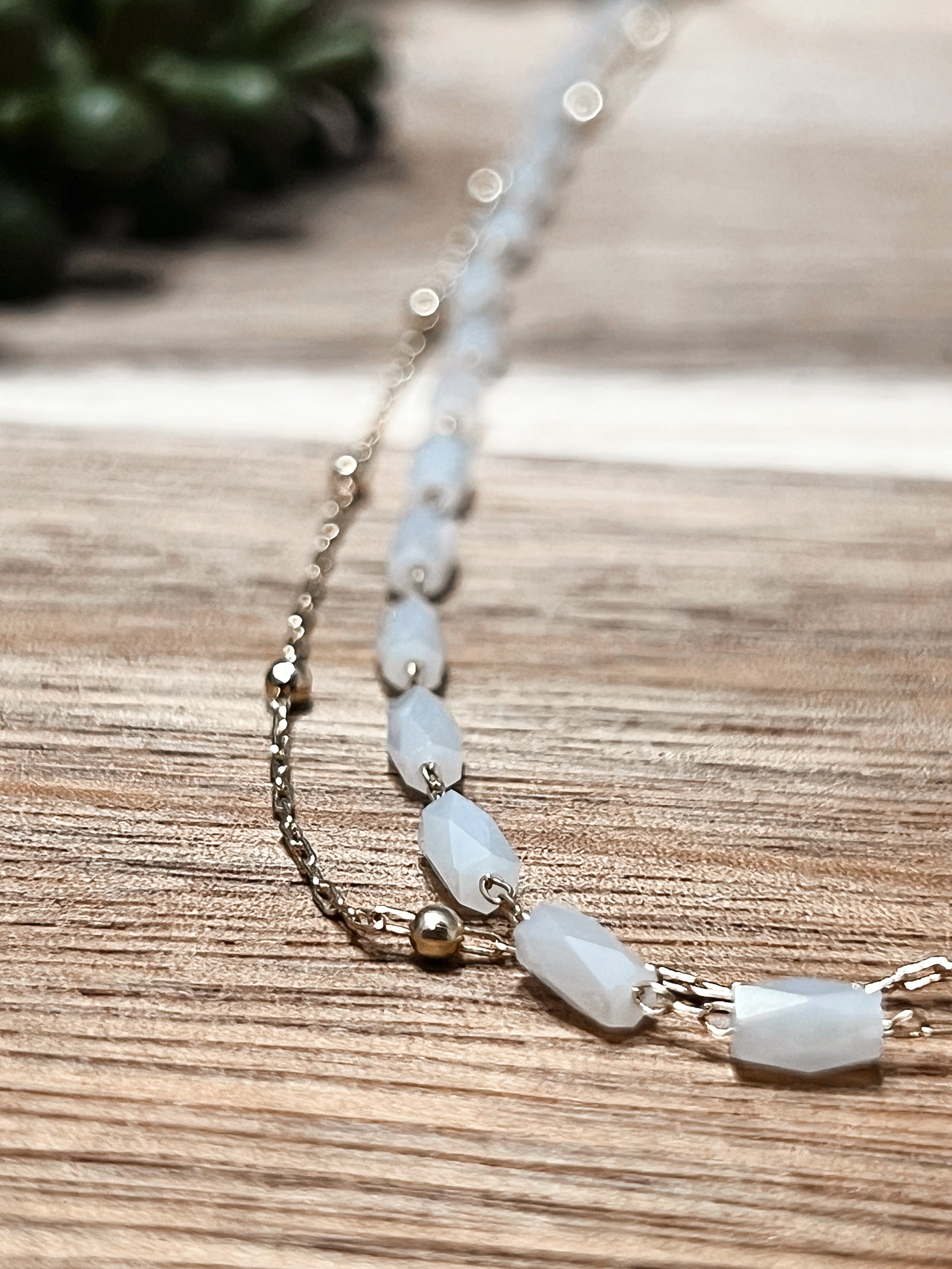 Shimmer Bead Layered Necklace