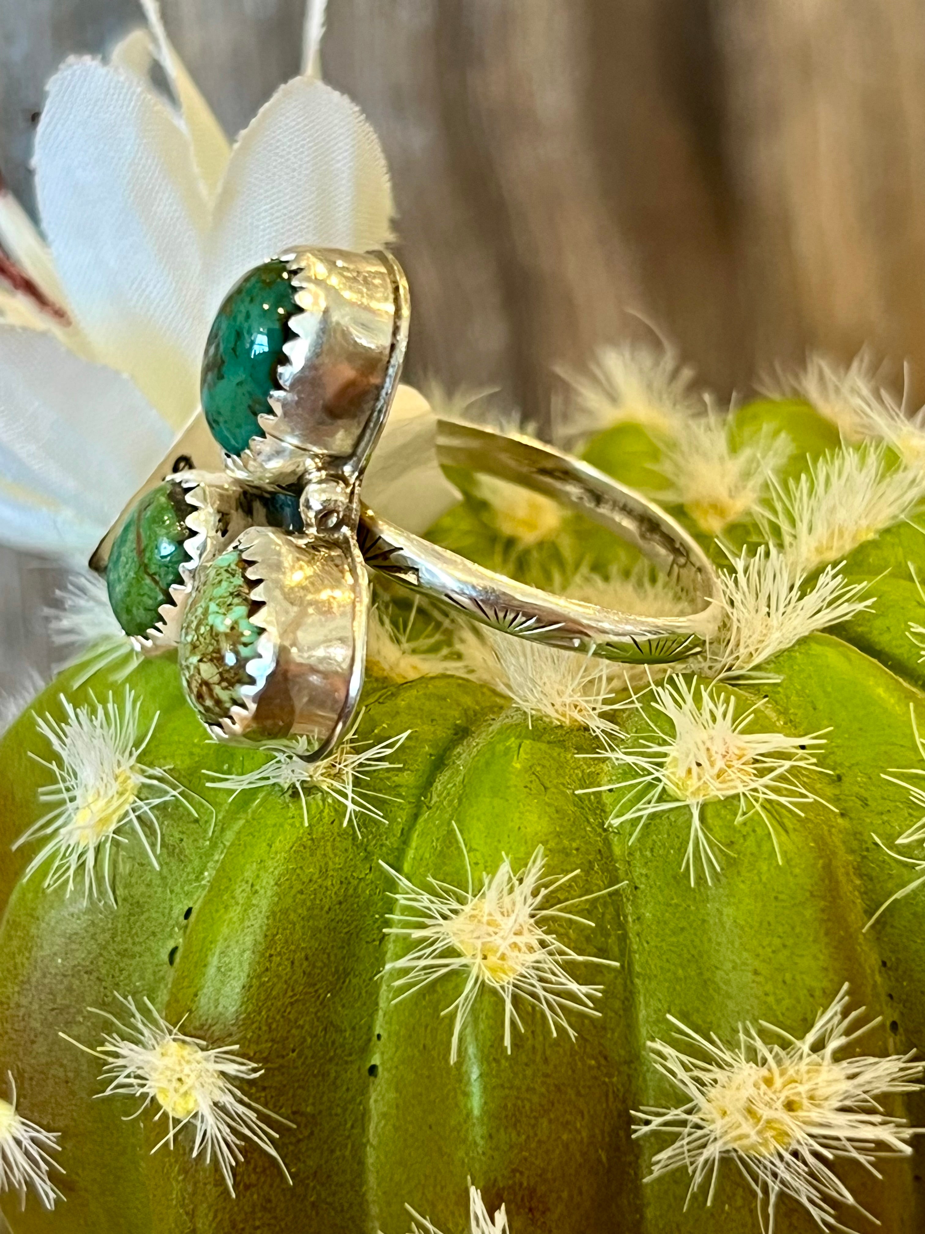 Triplet Turquoise Sterling Silver Ring