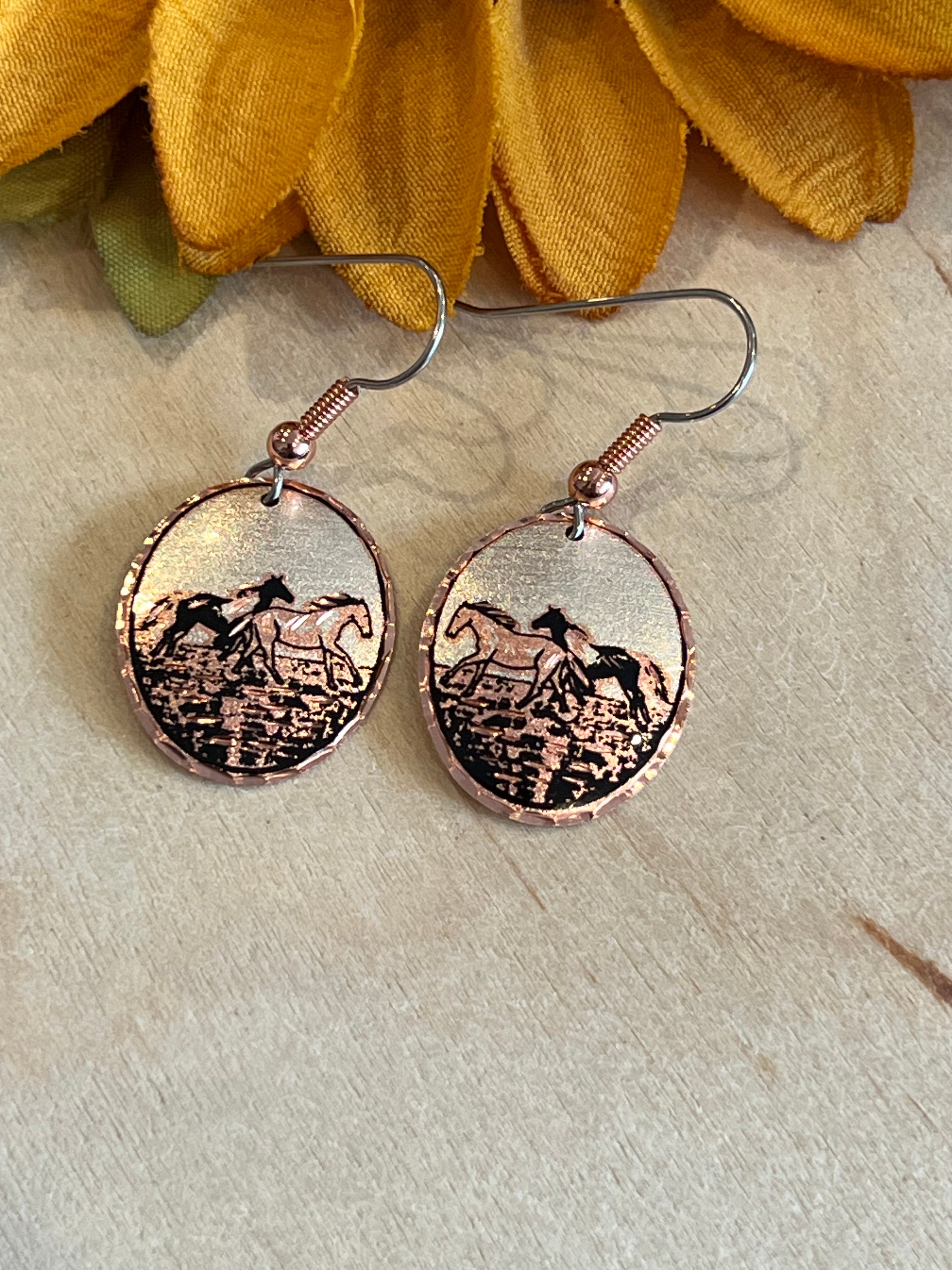 Mustang Copper Earrings