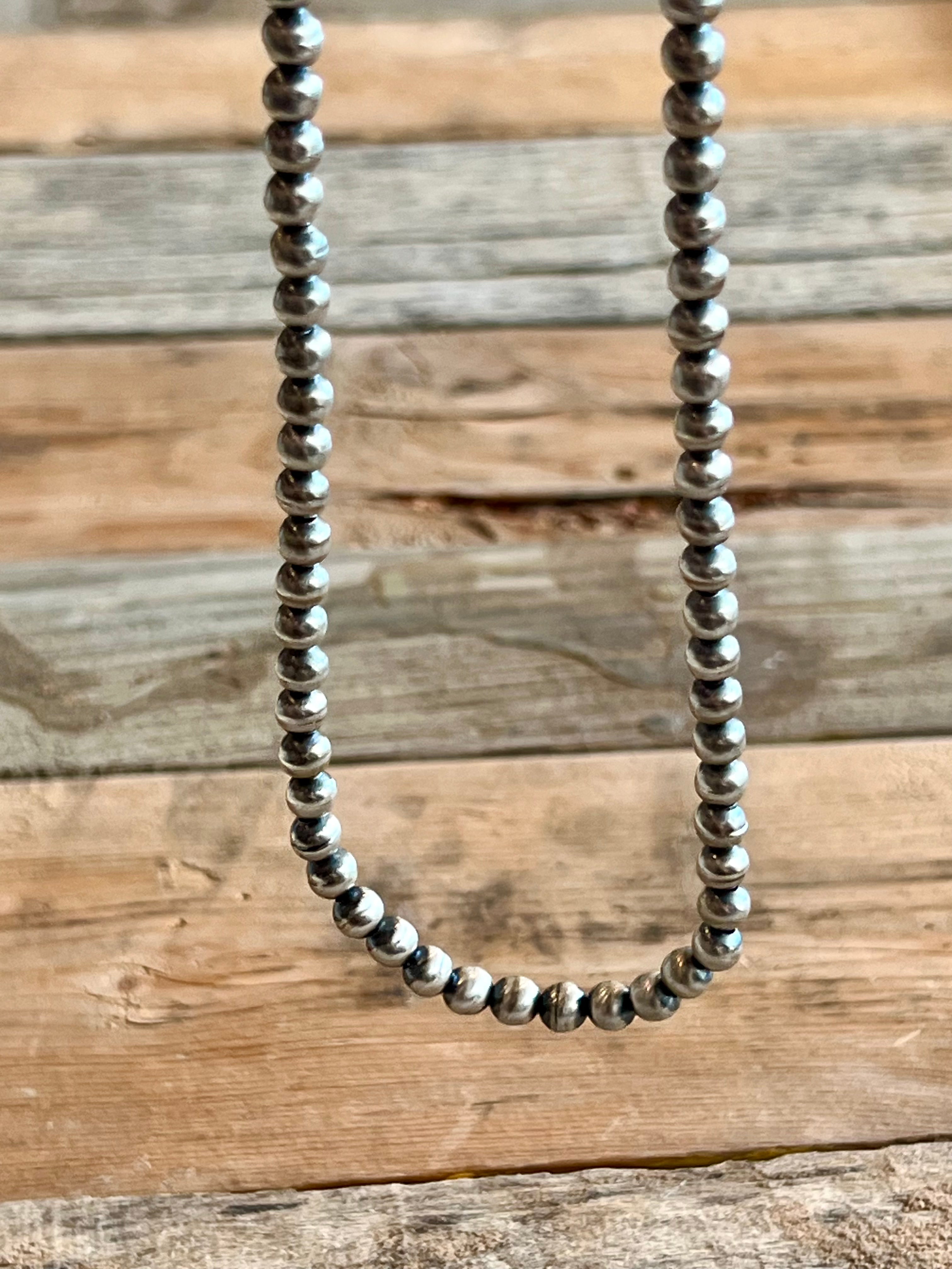 Genuine Navajo Pearl Sterling Silver Necklace