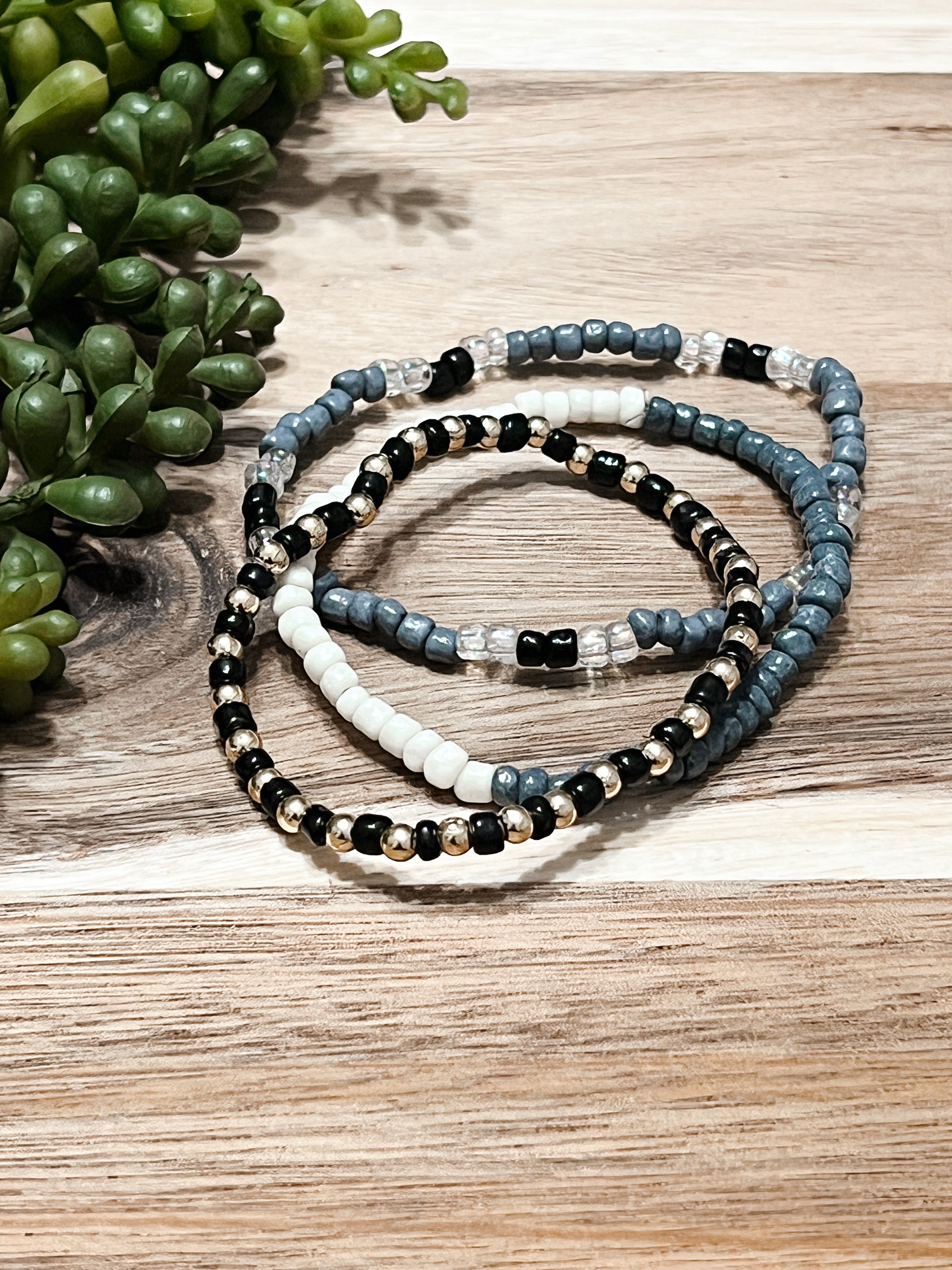 Navy Trio Set Bracelet