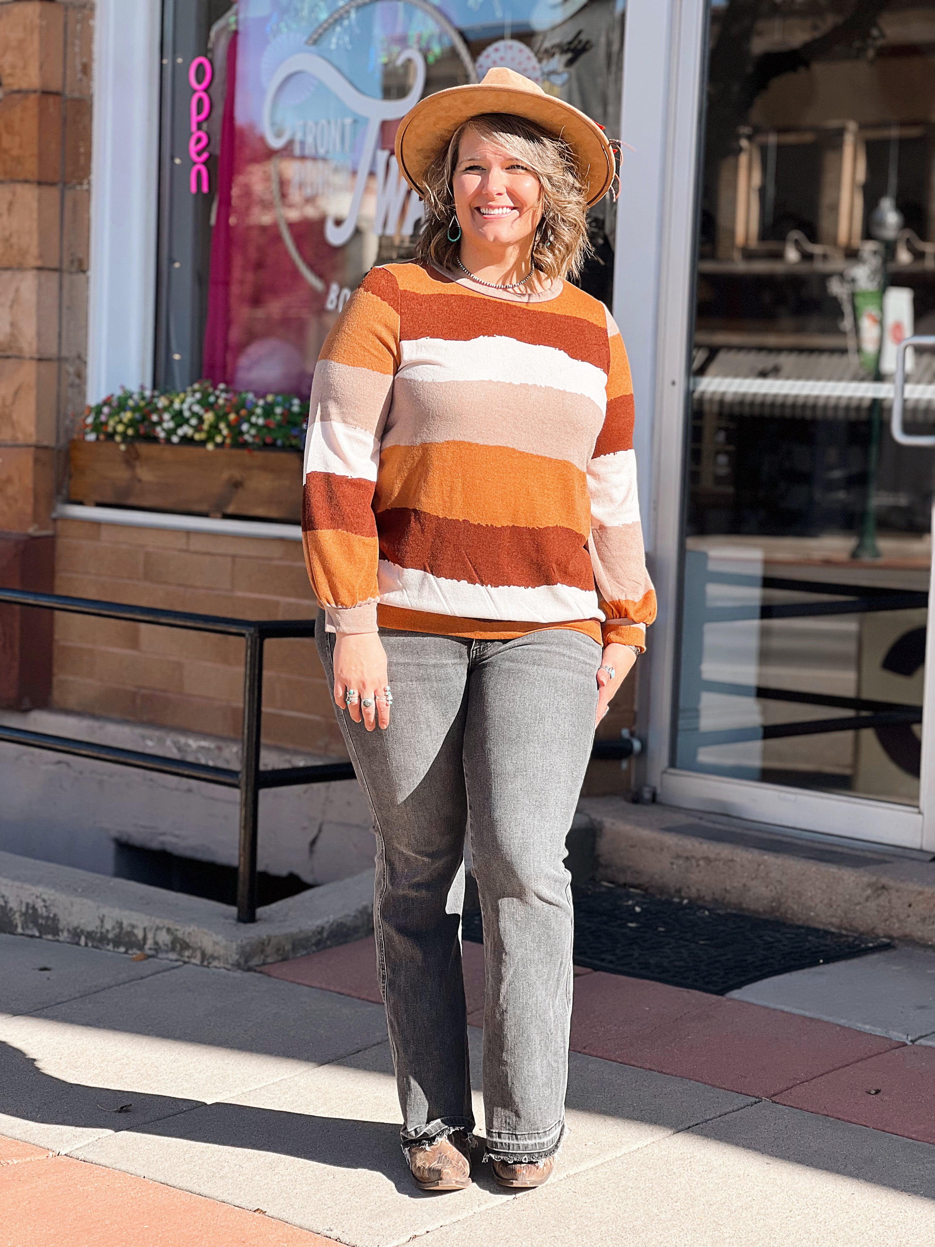 Cinnamon Stripe Top