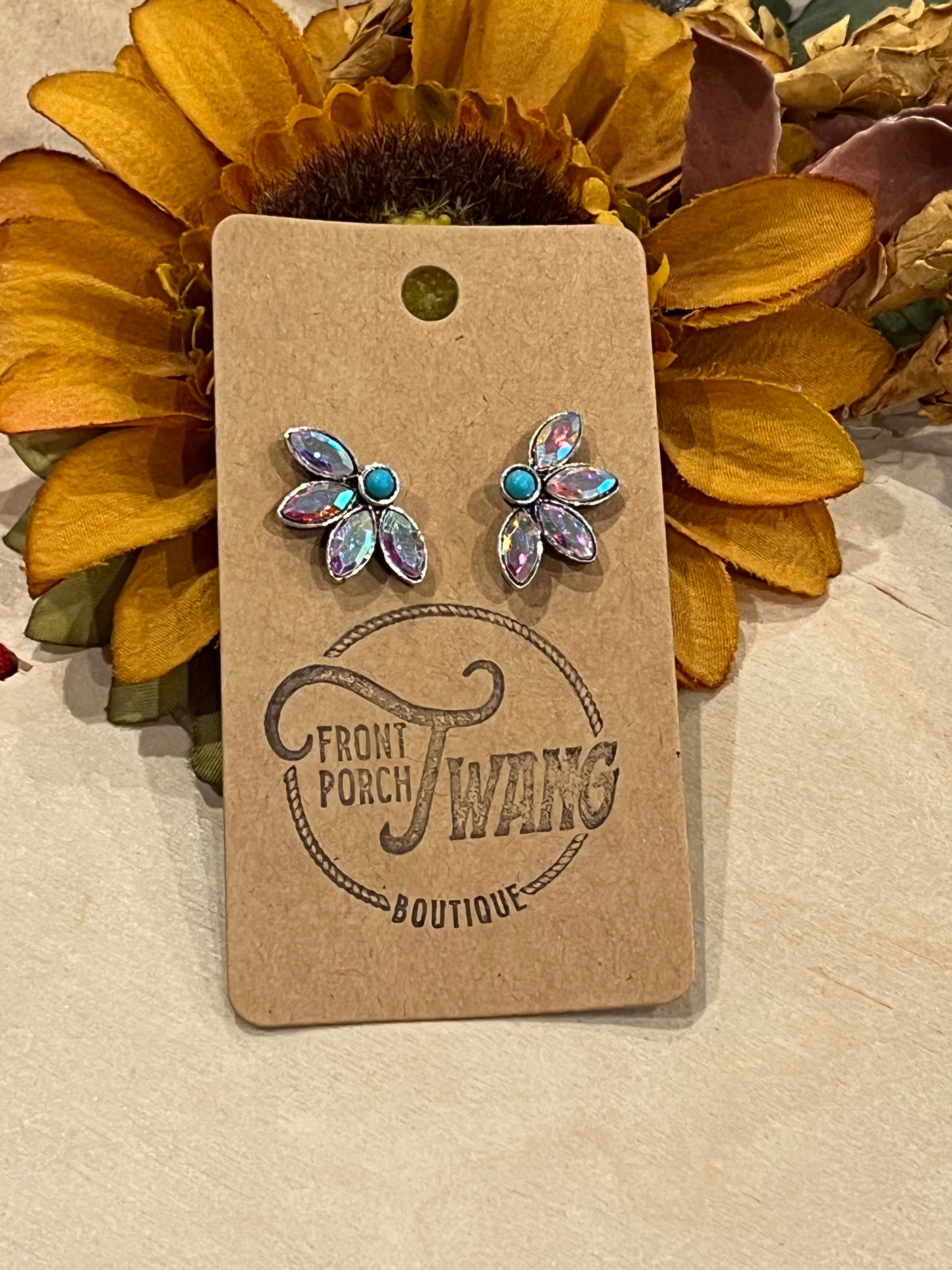 Glitter Gleam Flower Earrings