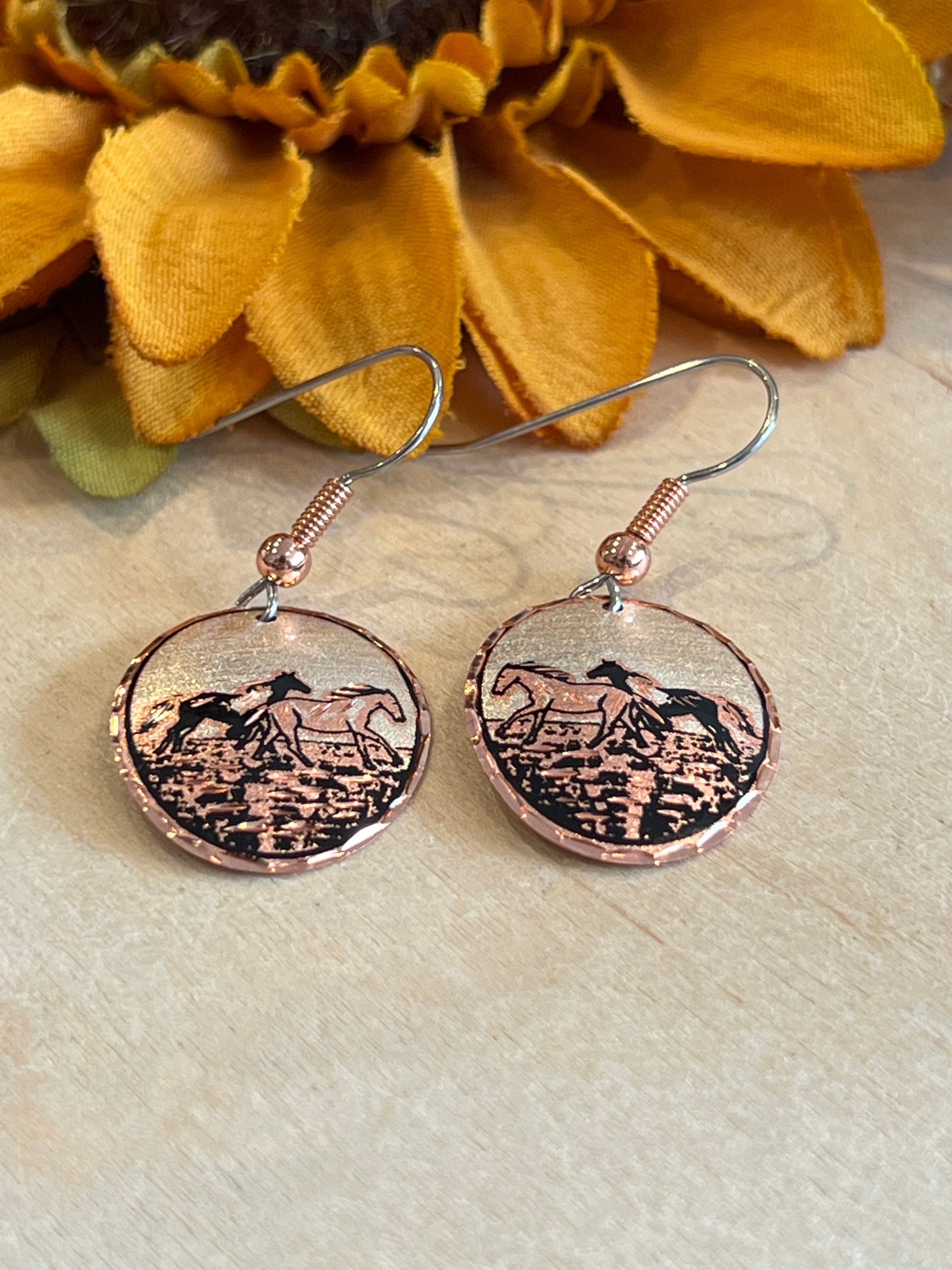 Mustang Copper Earrings