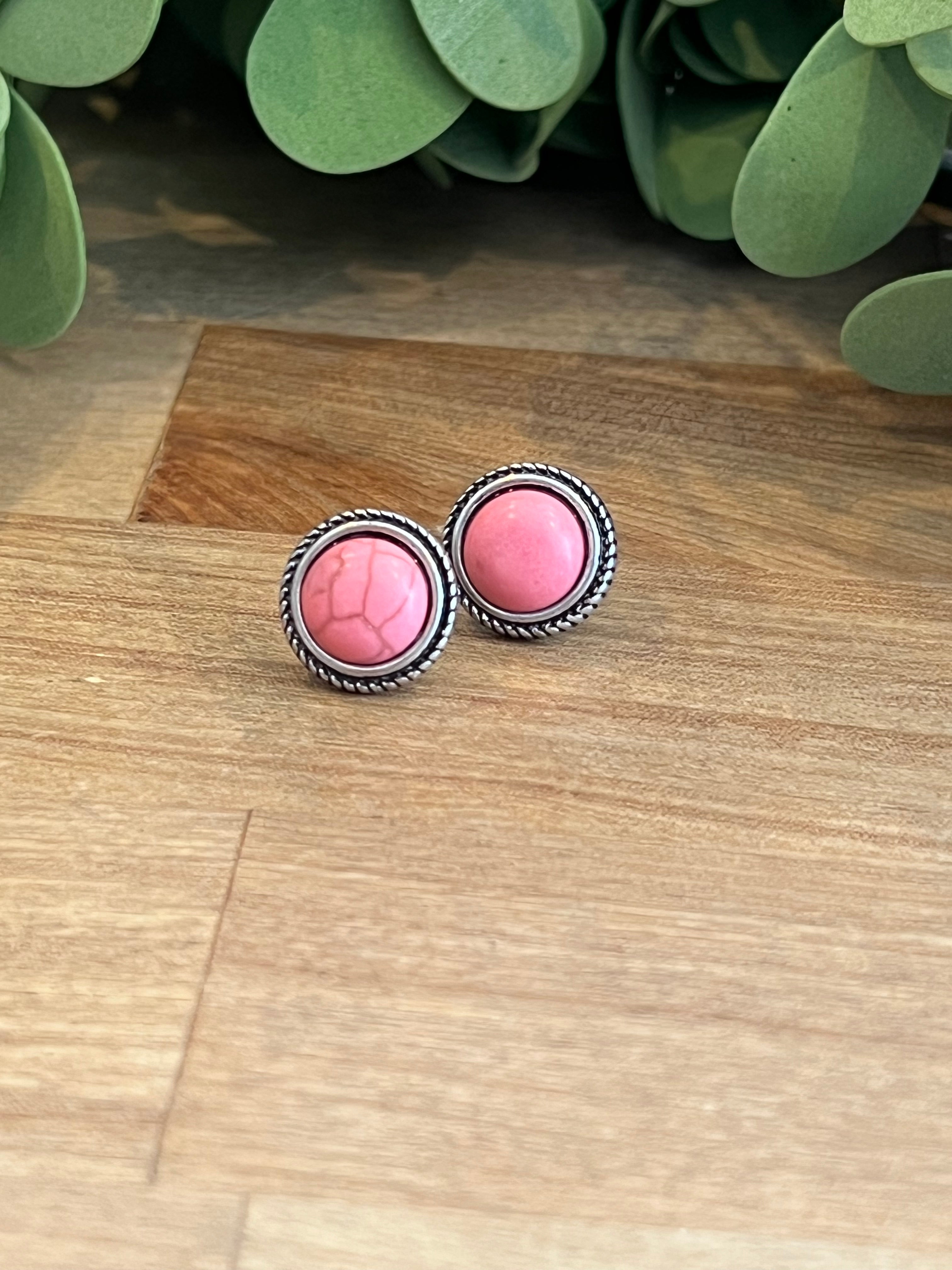 Peach Piece Stud Earrings