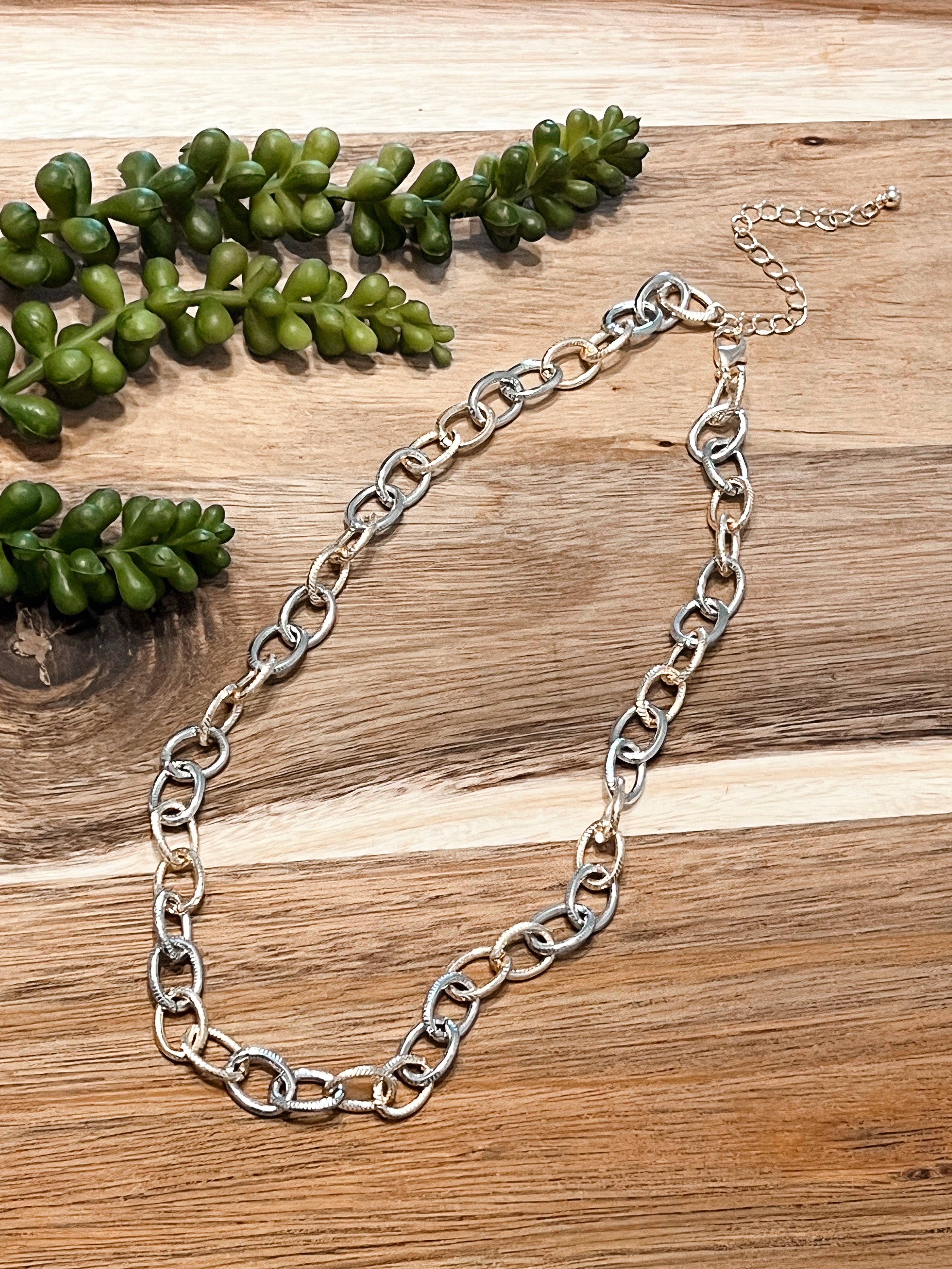 Gold & Silver Chunky Chain Necklace