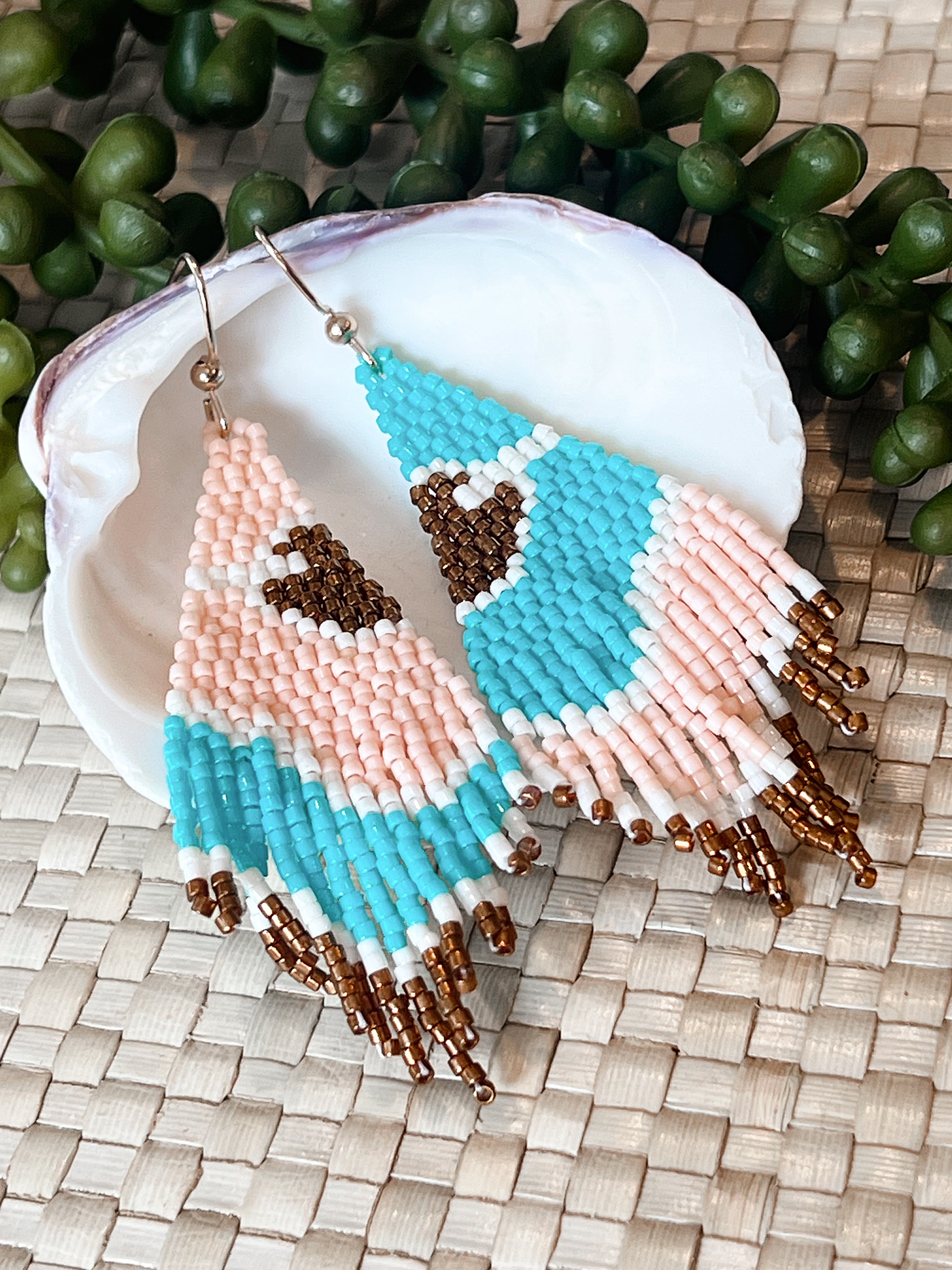 Oceanside Cabana Handbeaded Earrings