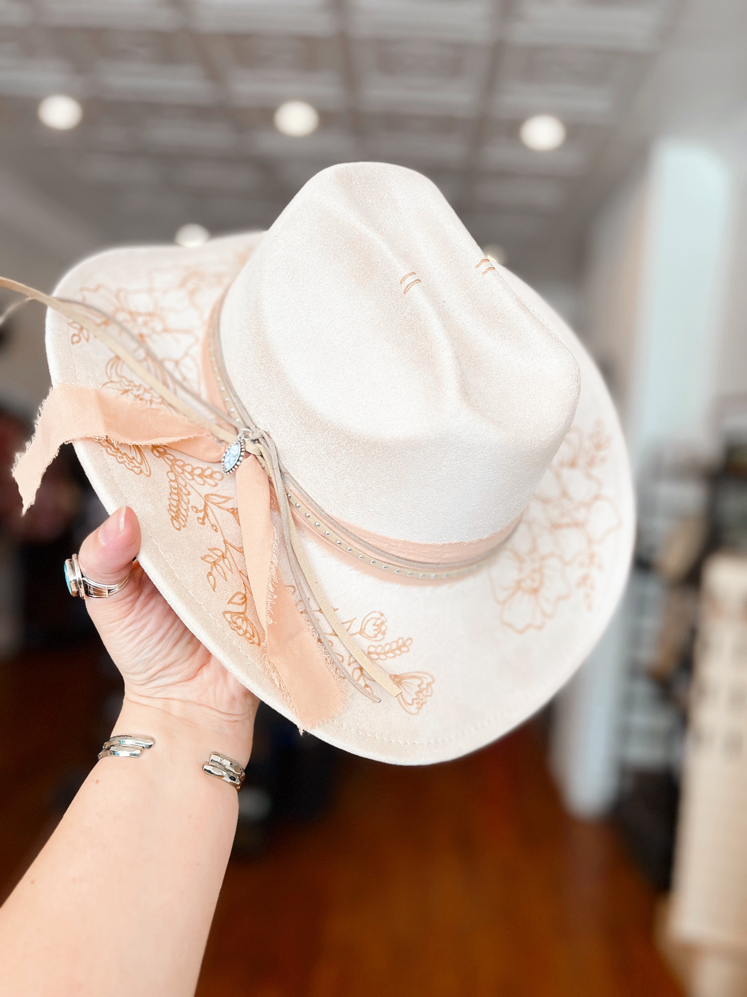 June Bride Hand Burned Hat