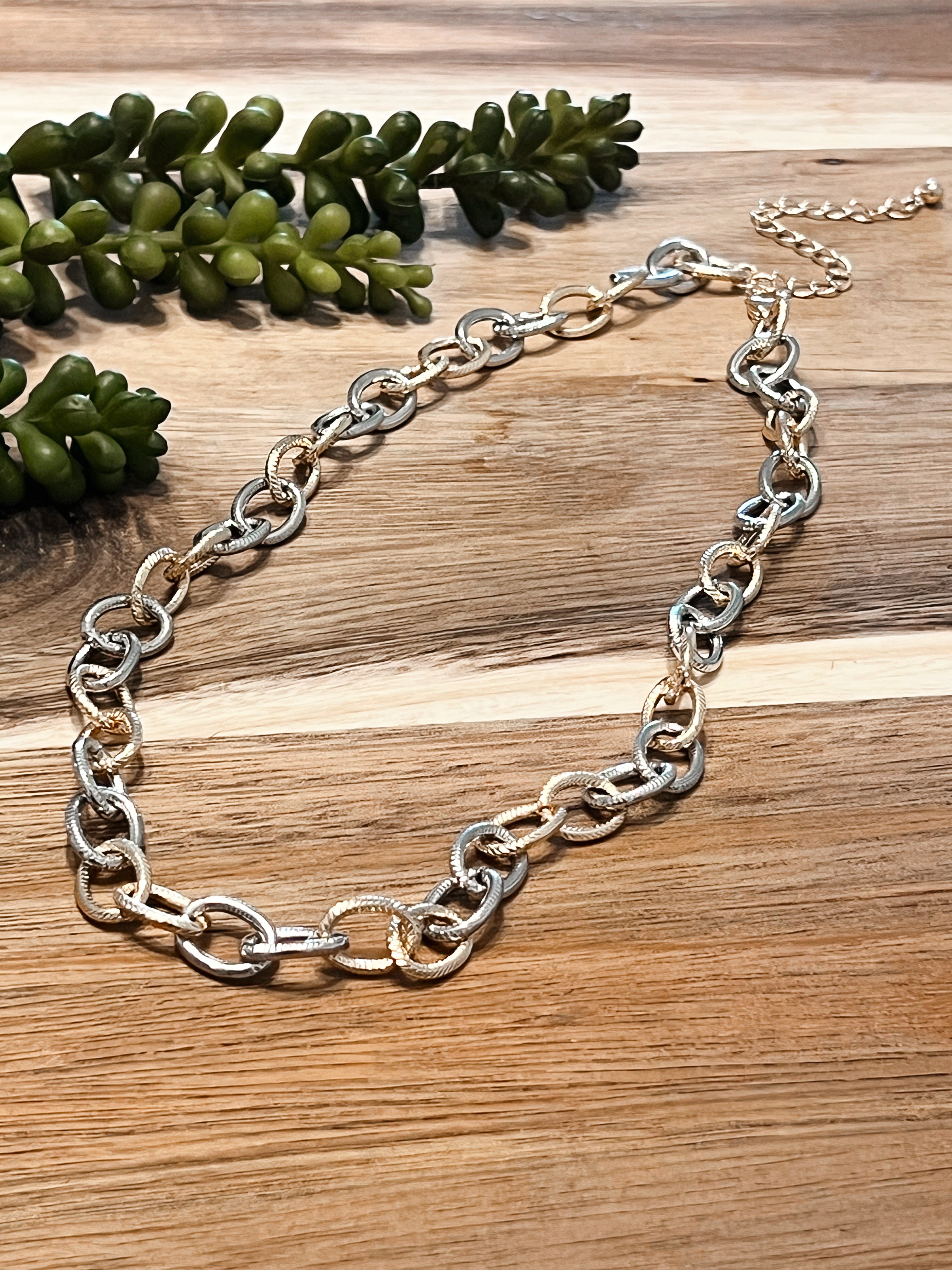 Gold & Silver Chunky Chain Necklace