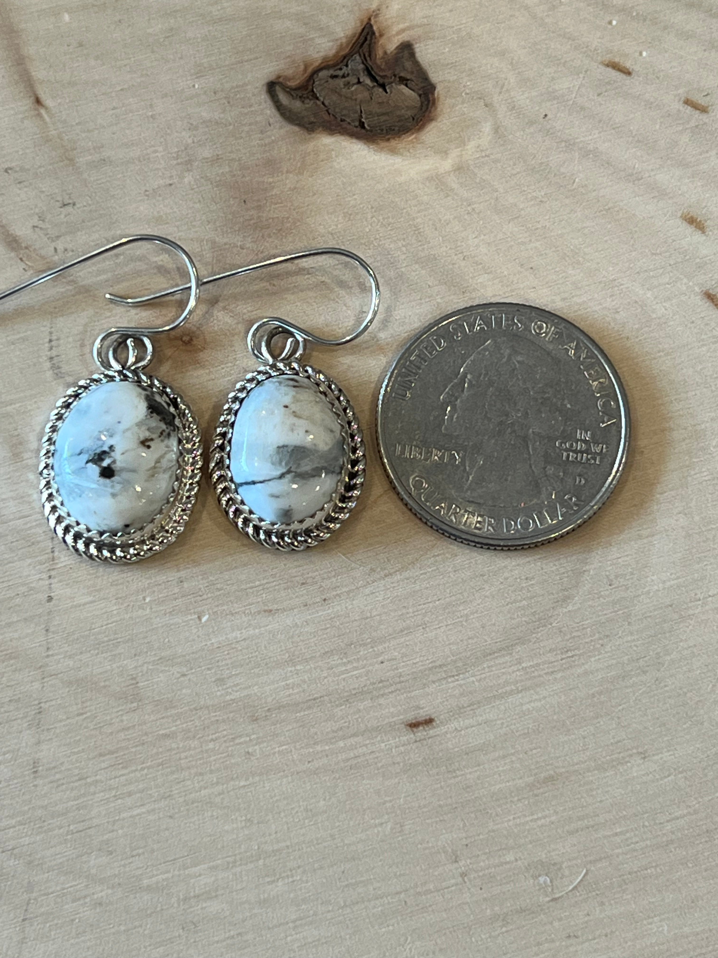 White Buffalo Beauty Sterling Silver Earrings