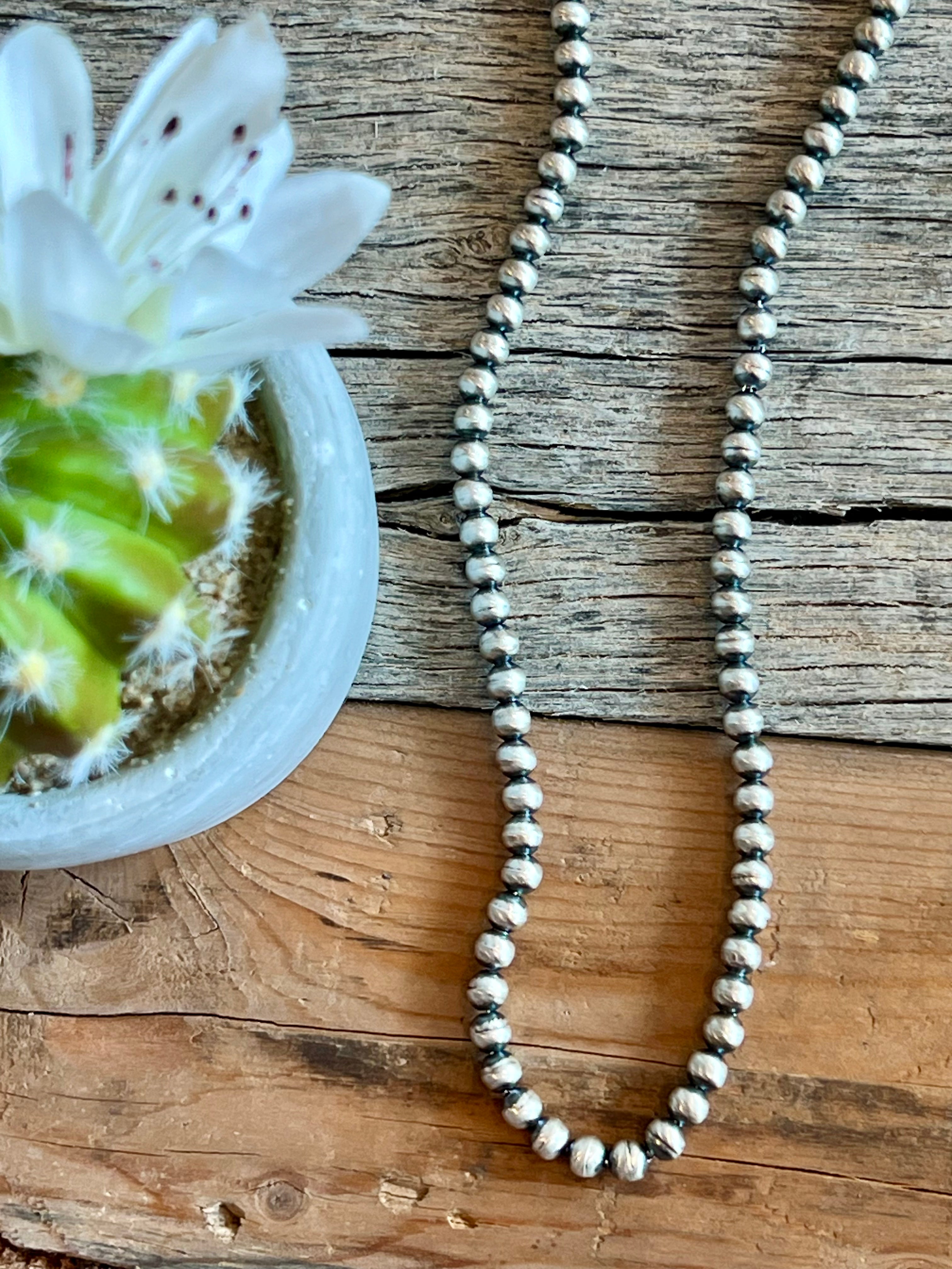 Genuine Navajo Pearl Sterling Silver Necklace