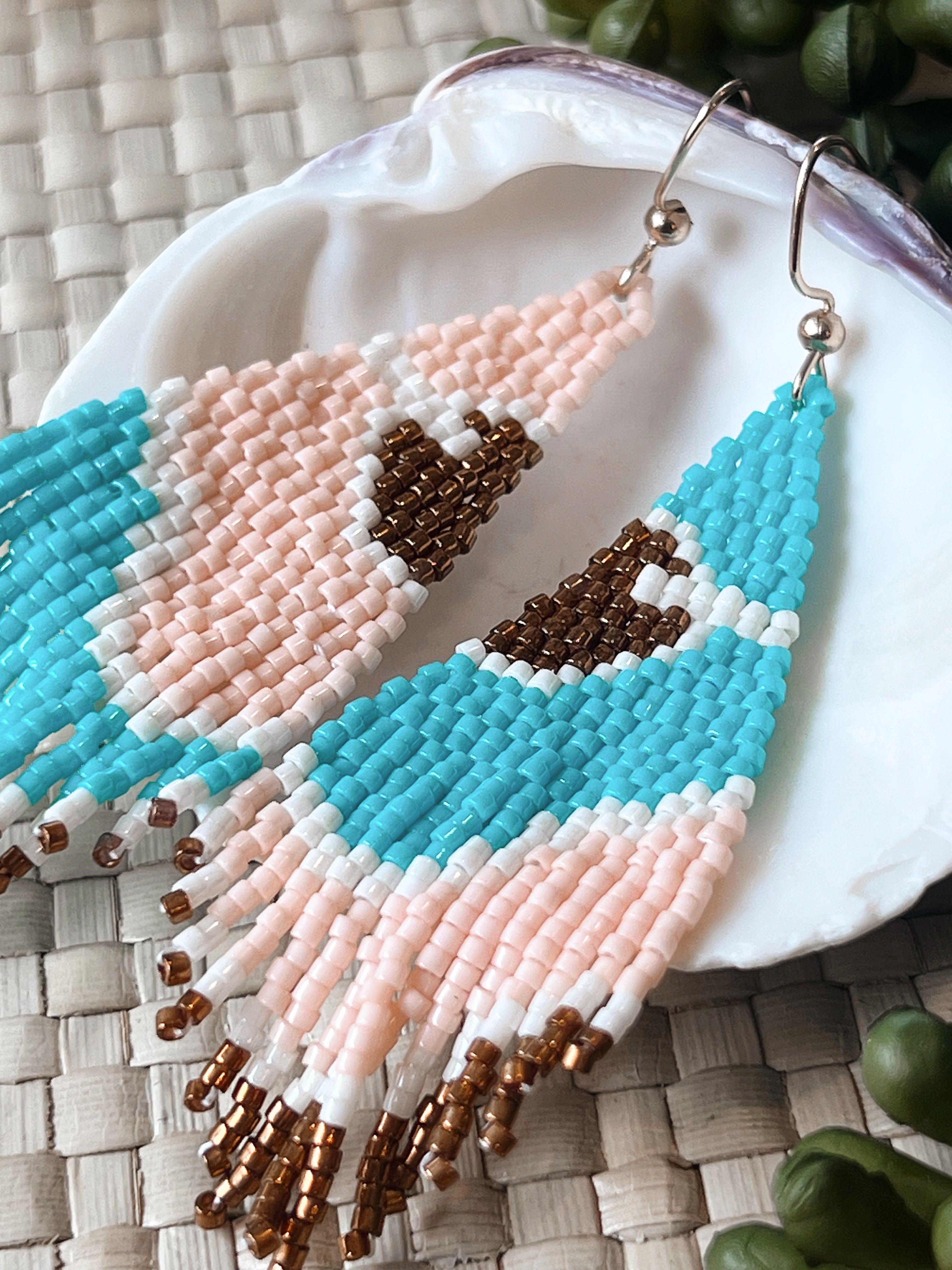 Oceanside Cabana Handbeaded Earrings