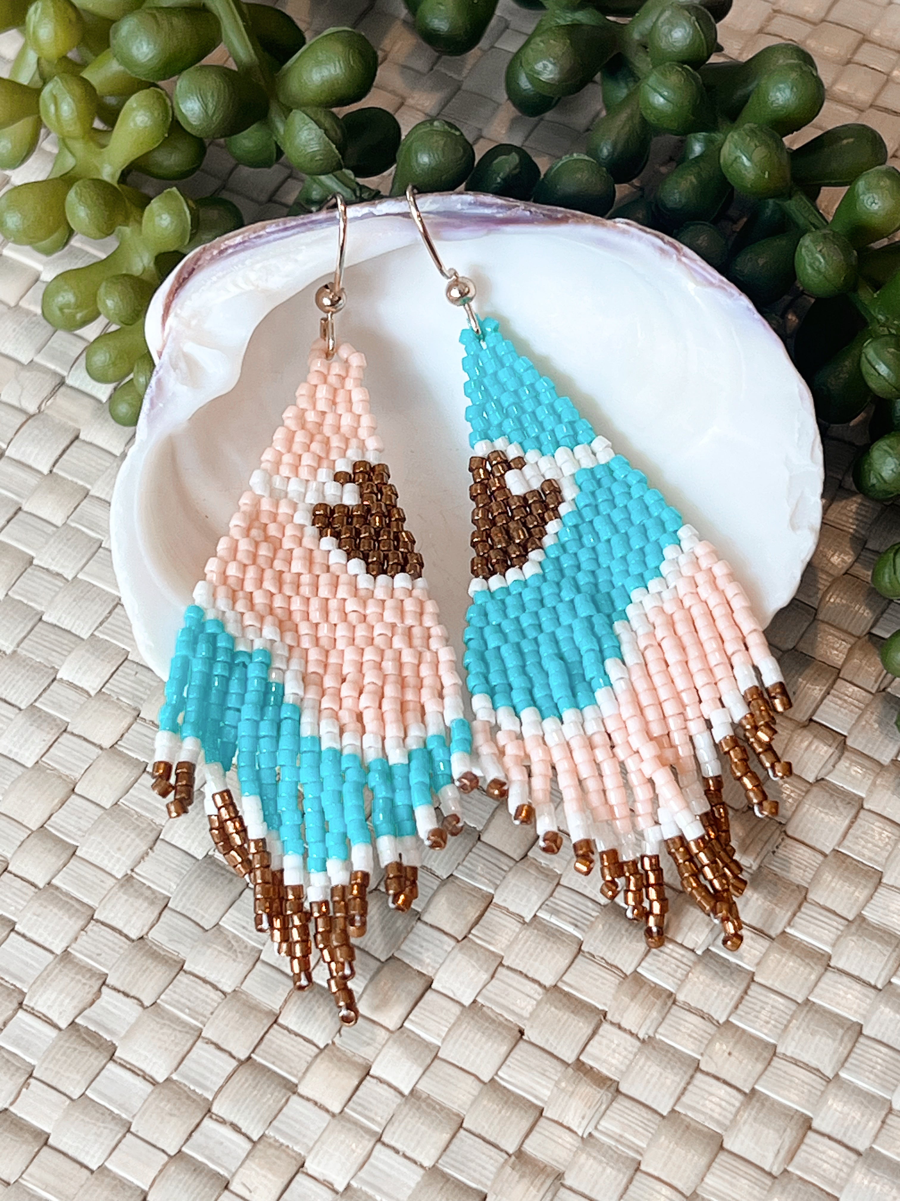 Oceanside Cabana Handbeaded Earrings