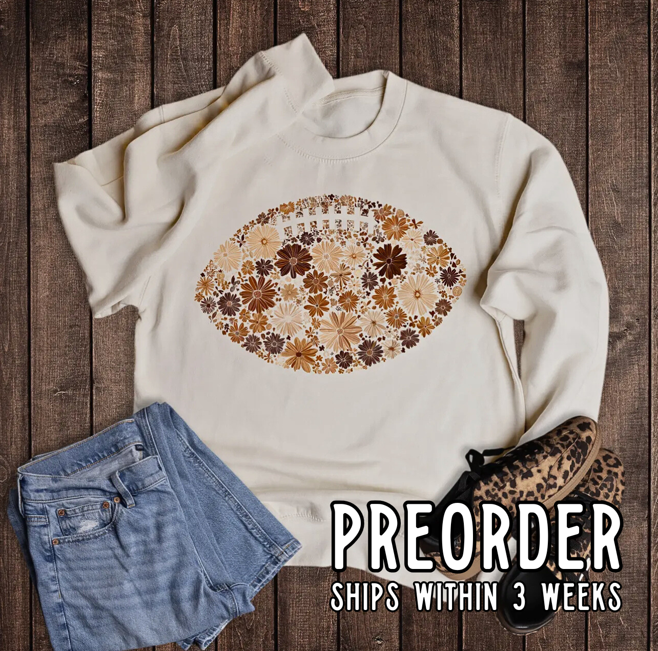 *Preorder* Floral Football Graphic Sweatshirt