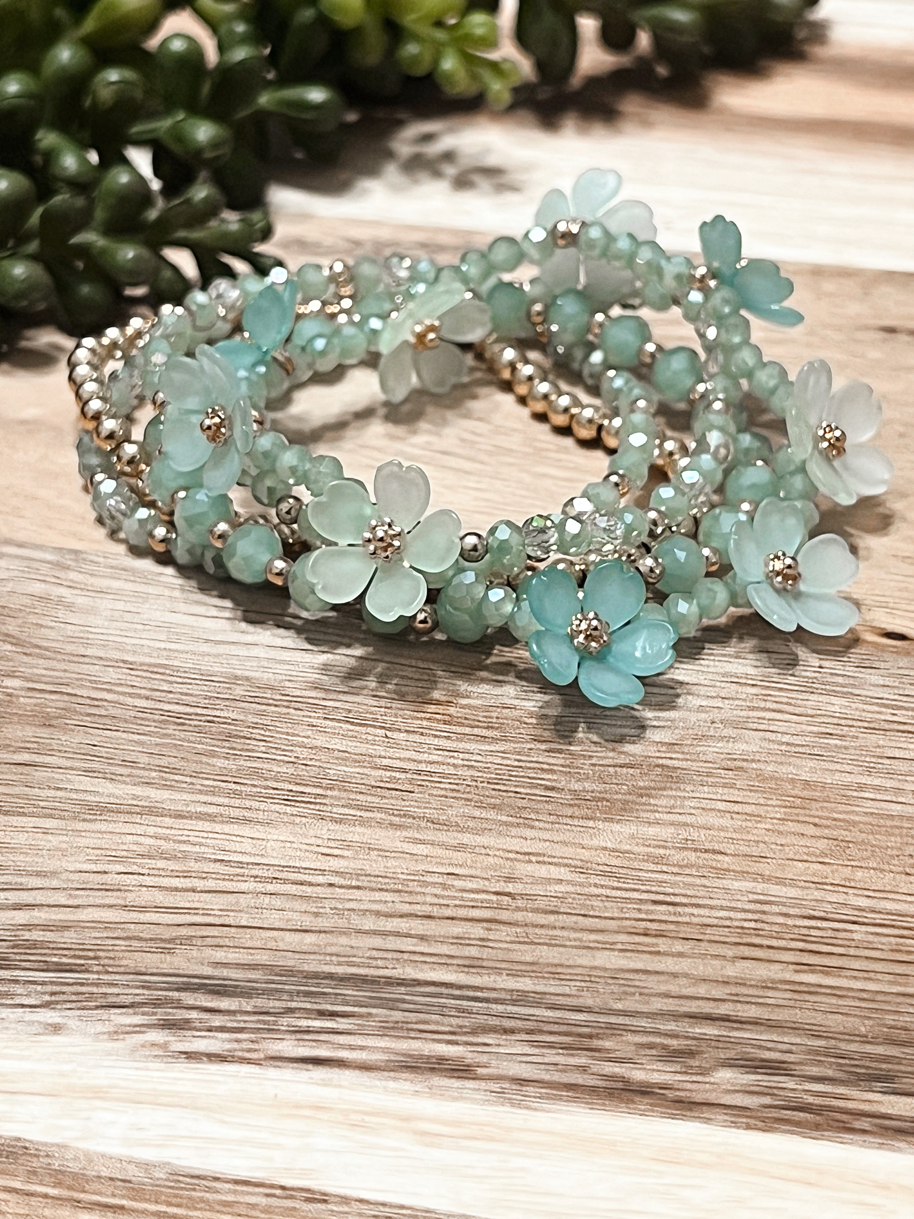 Flower Power Stretch Bracelet Set