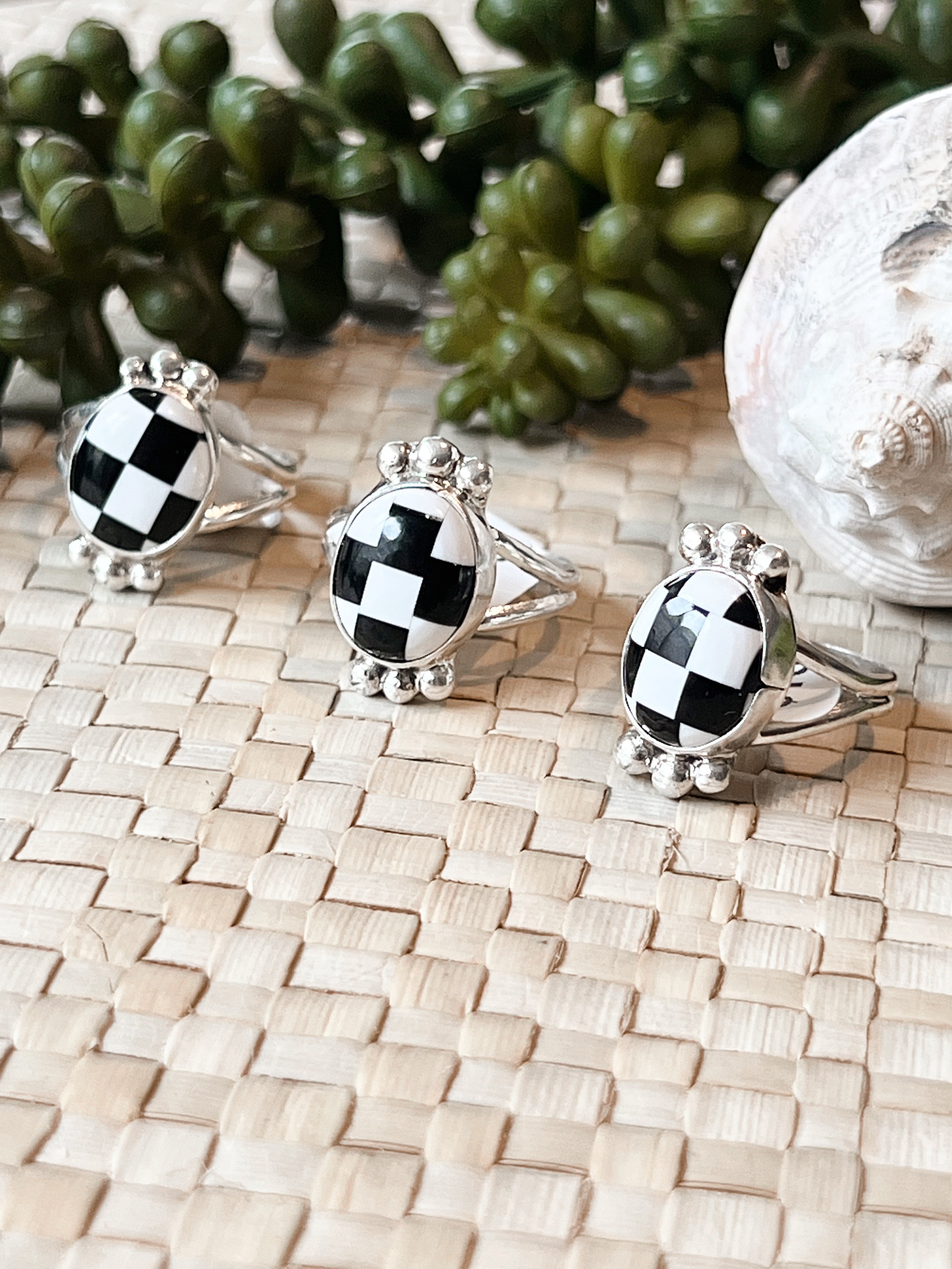 Oval Obsessed White Buffalo & Onyx Sterling Silver Ring