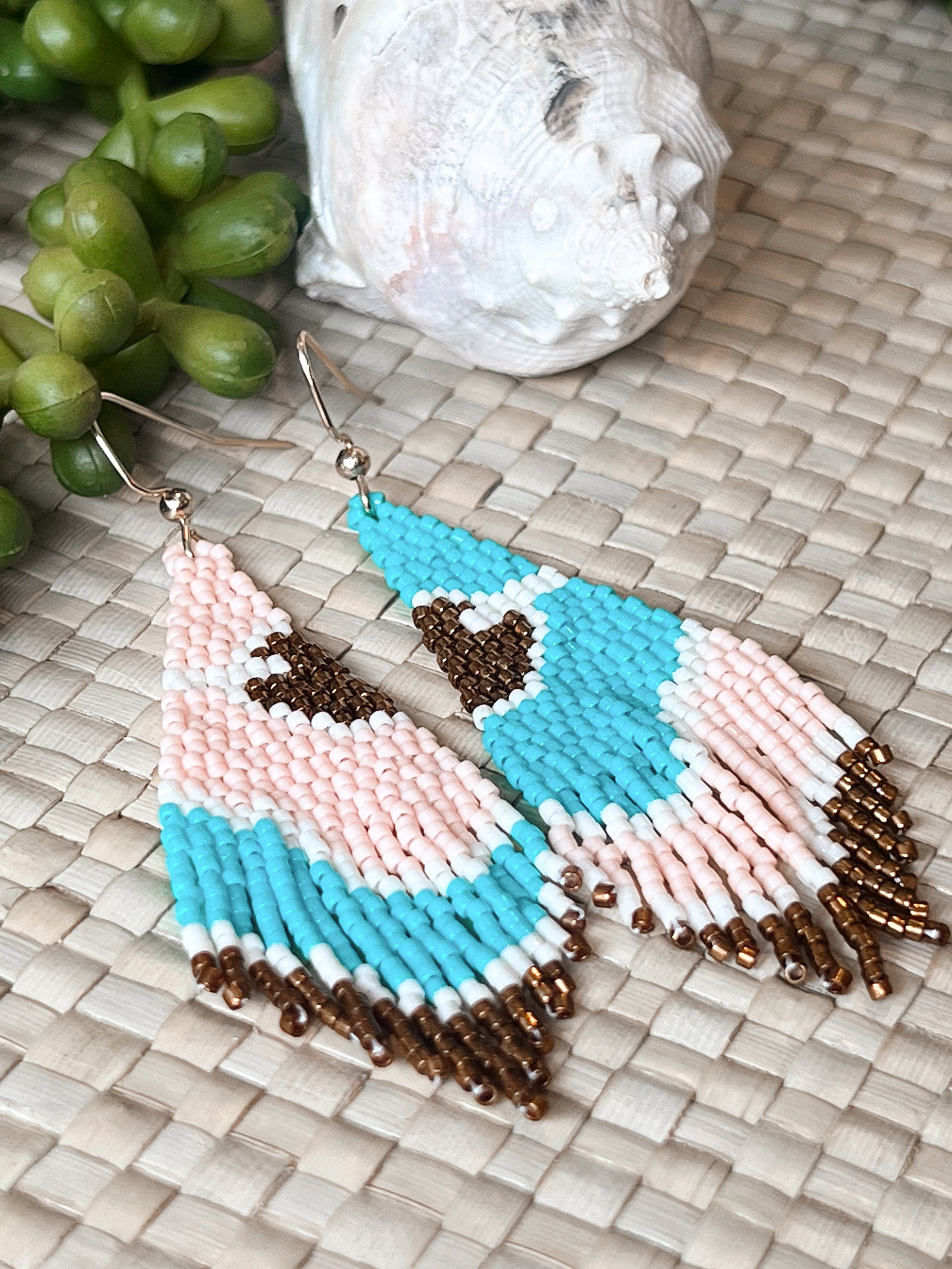 Oceanside Cabana Handbeaded Earrings
