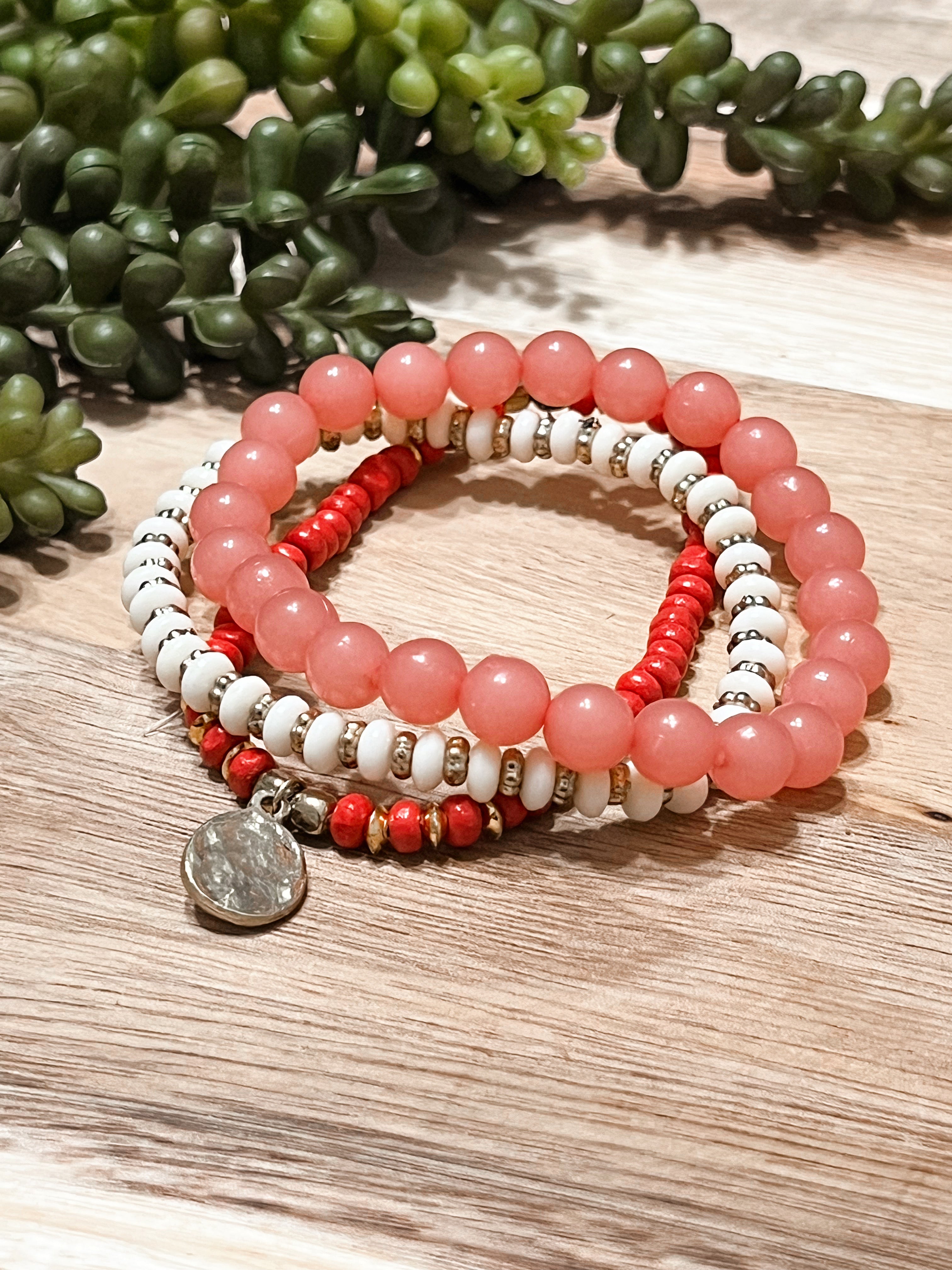Blush Rose Stretch Bracelet Set