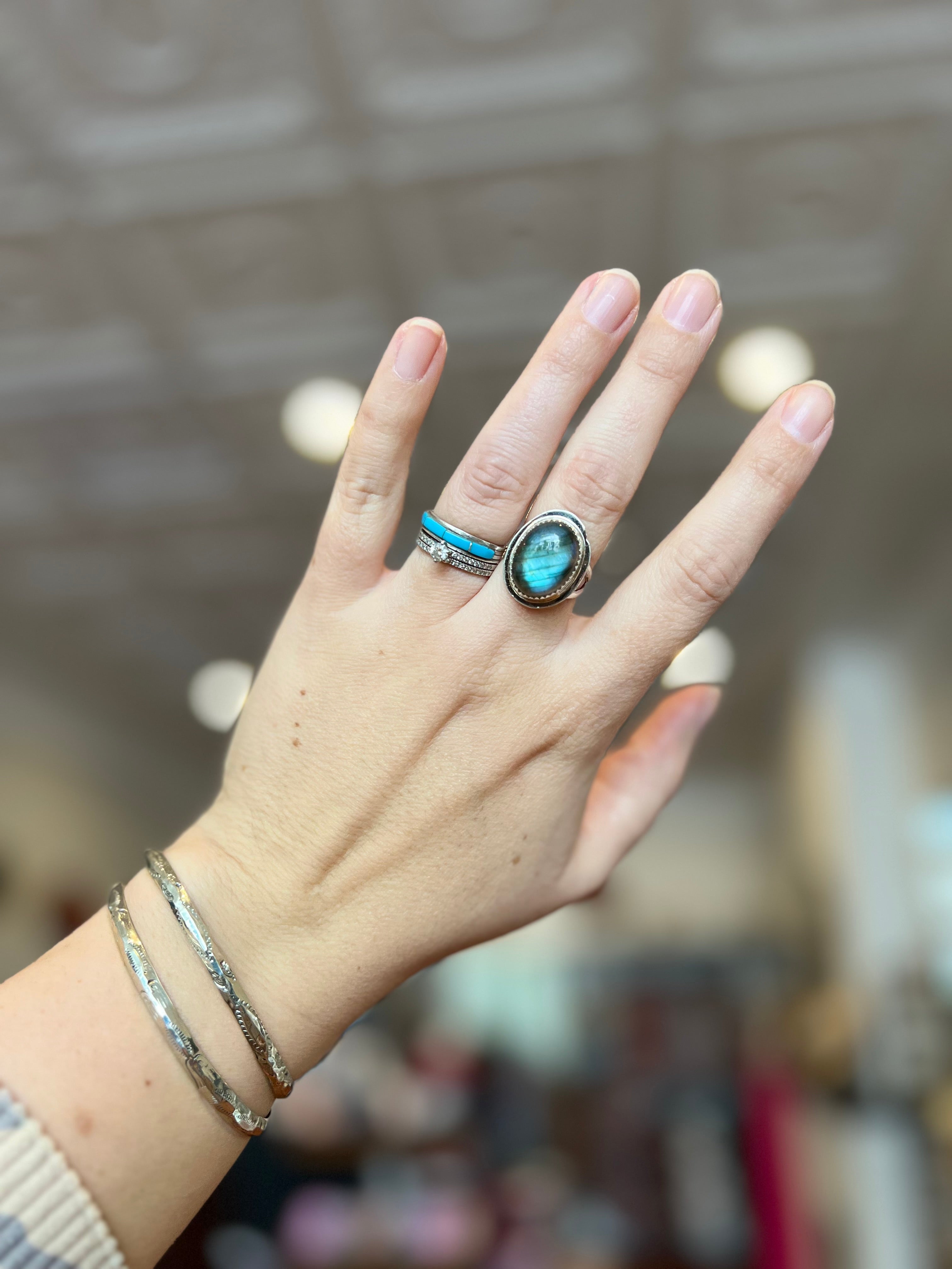 Lovely Labradorite Sterling Silver Ring