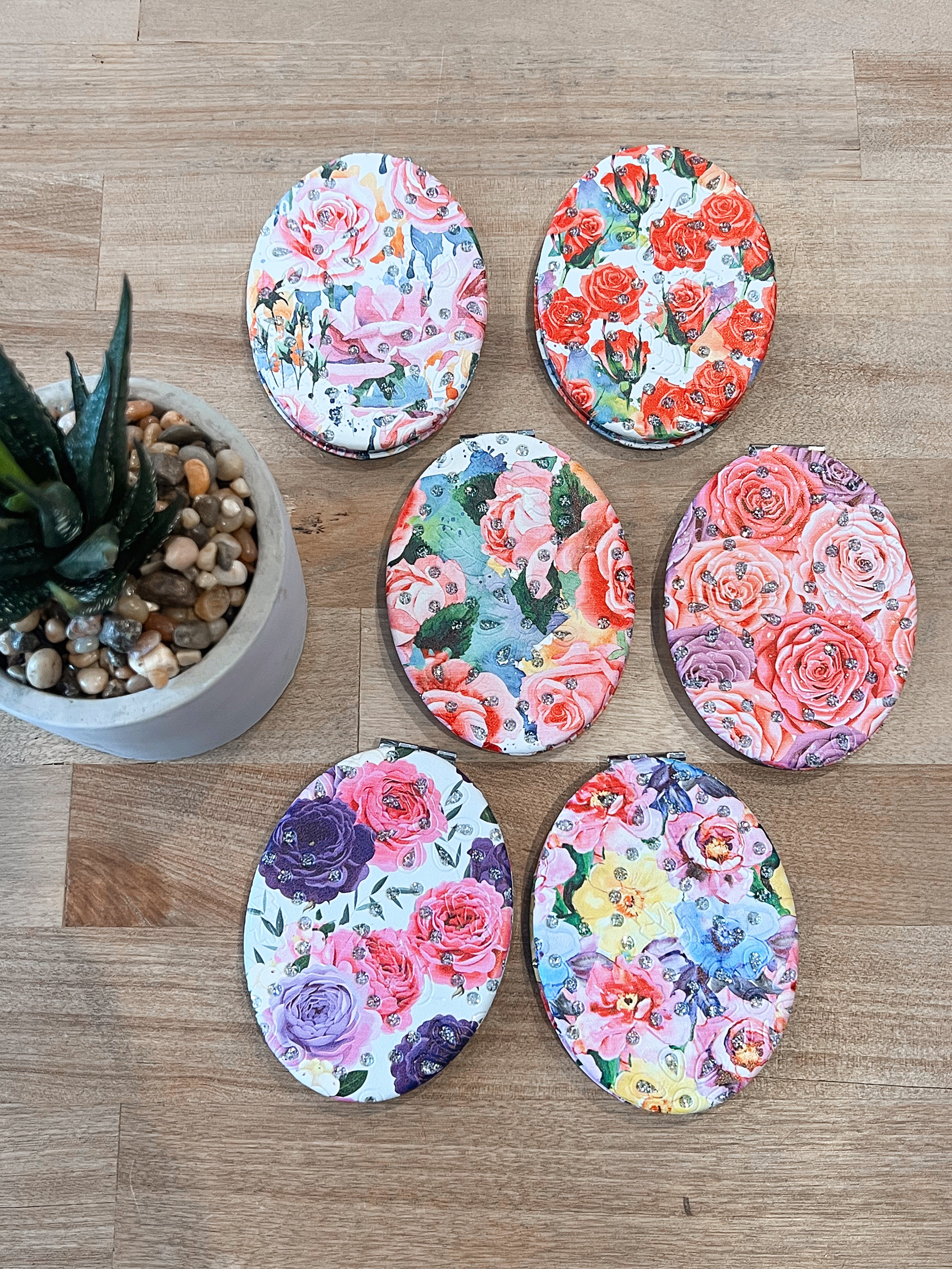 Floral Compact Mirror