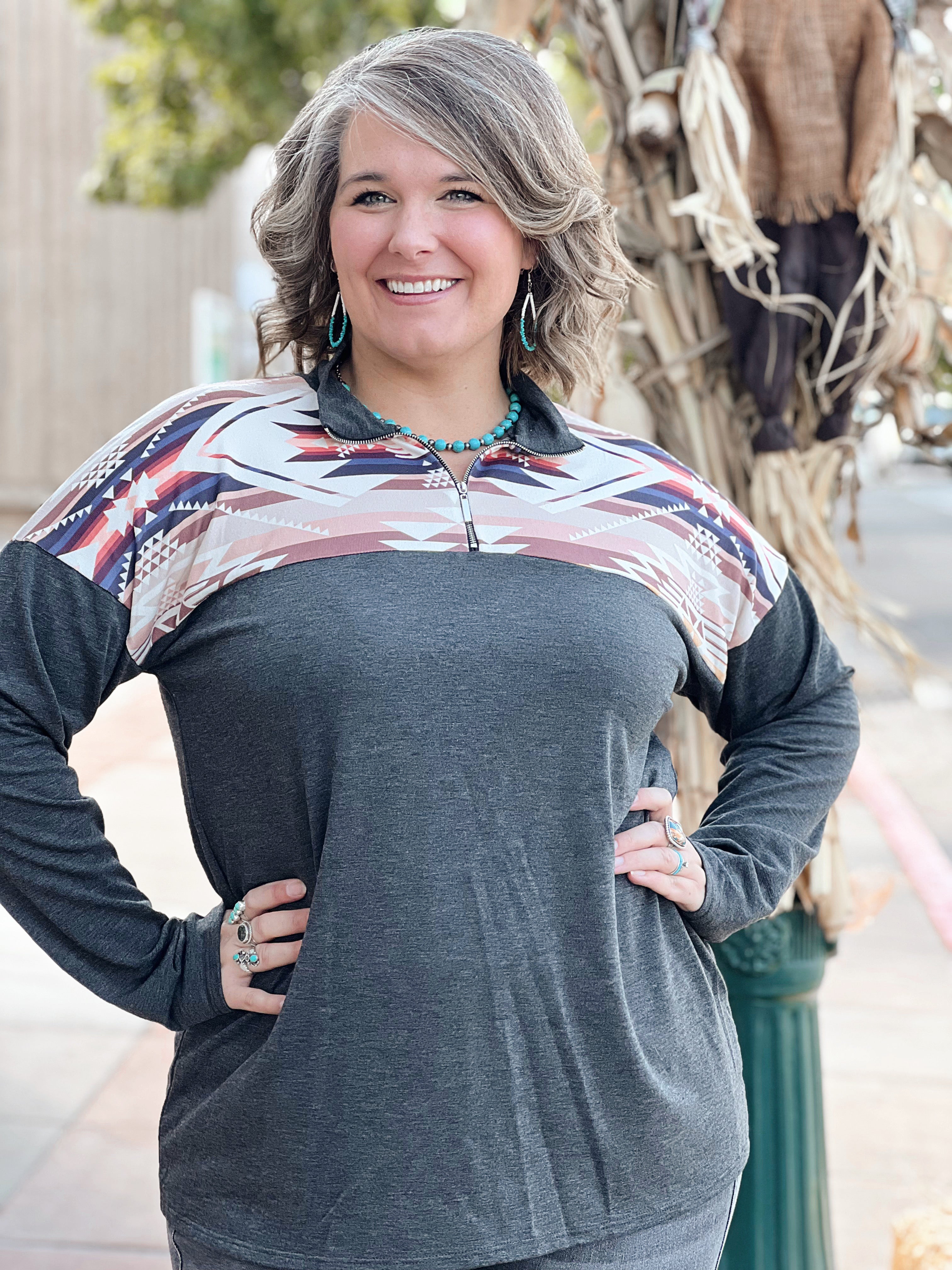 Cowboy Queen Quarter Zip Sweater