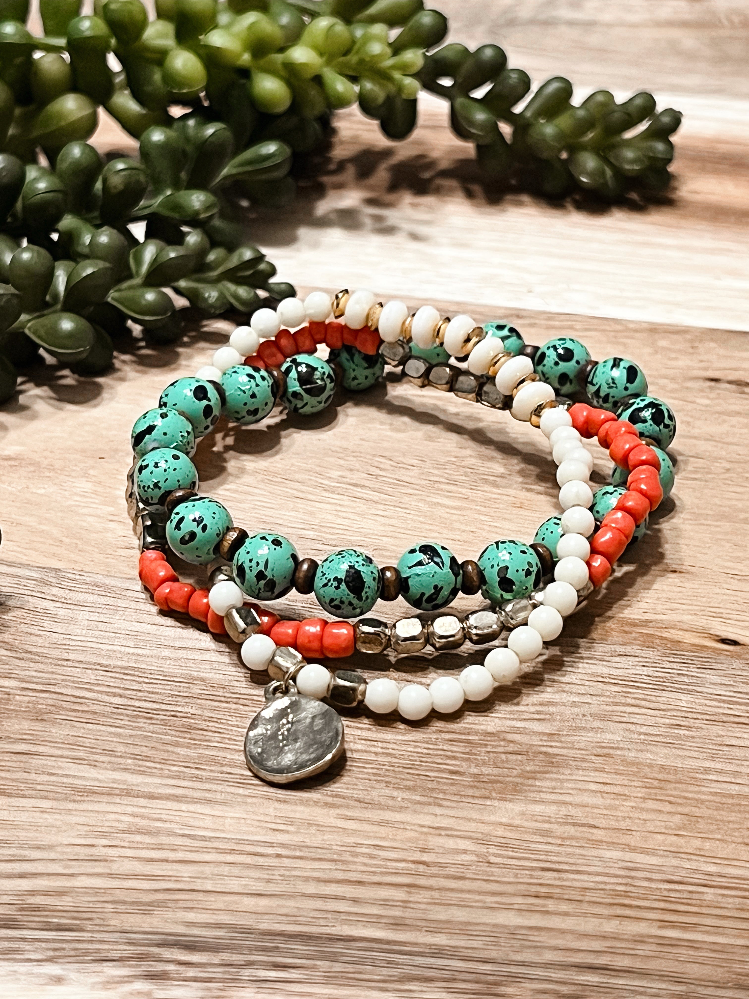 Coastal Sunrise Stretch Bracelet Set
