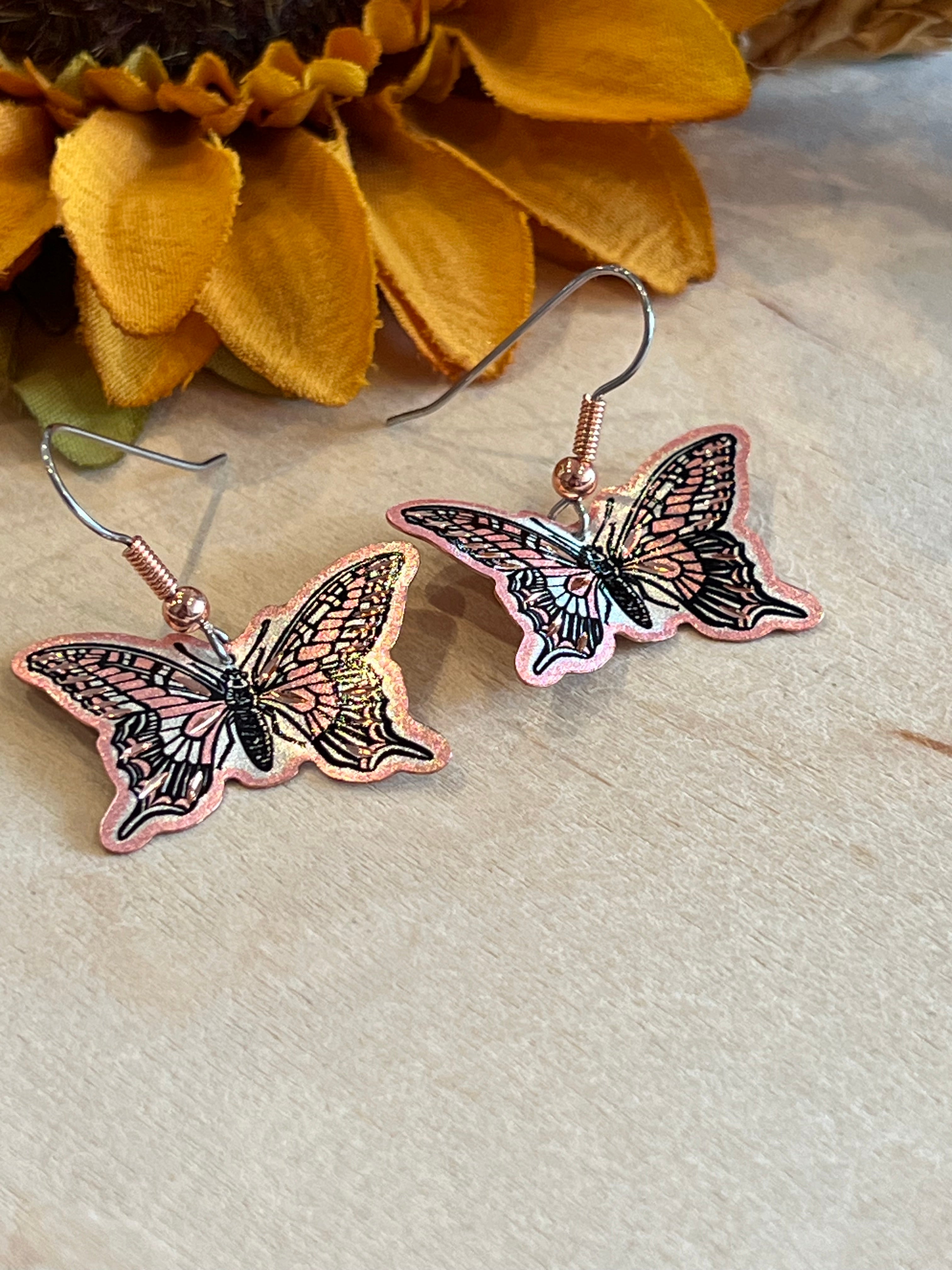 Butterfly Wings Copper Earrings