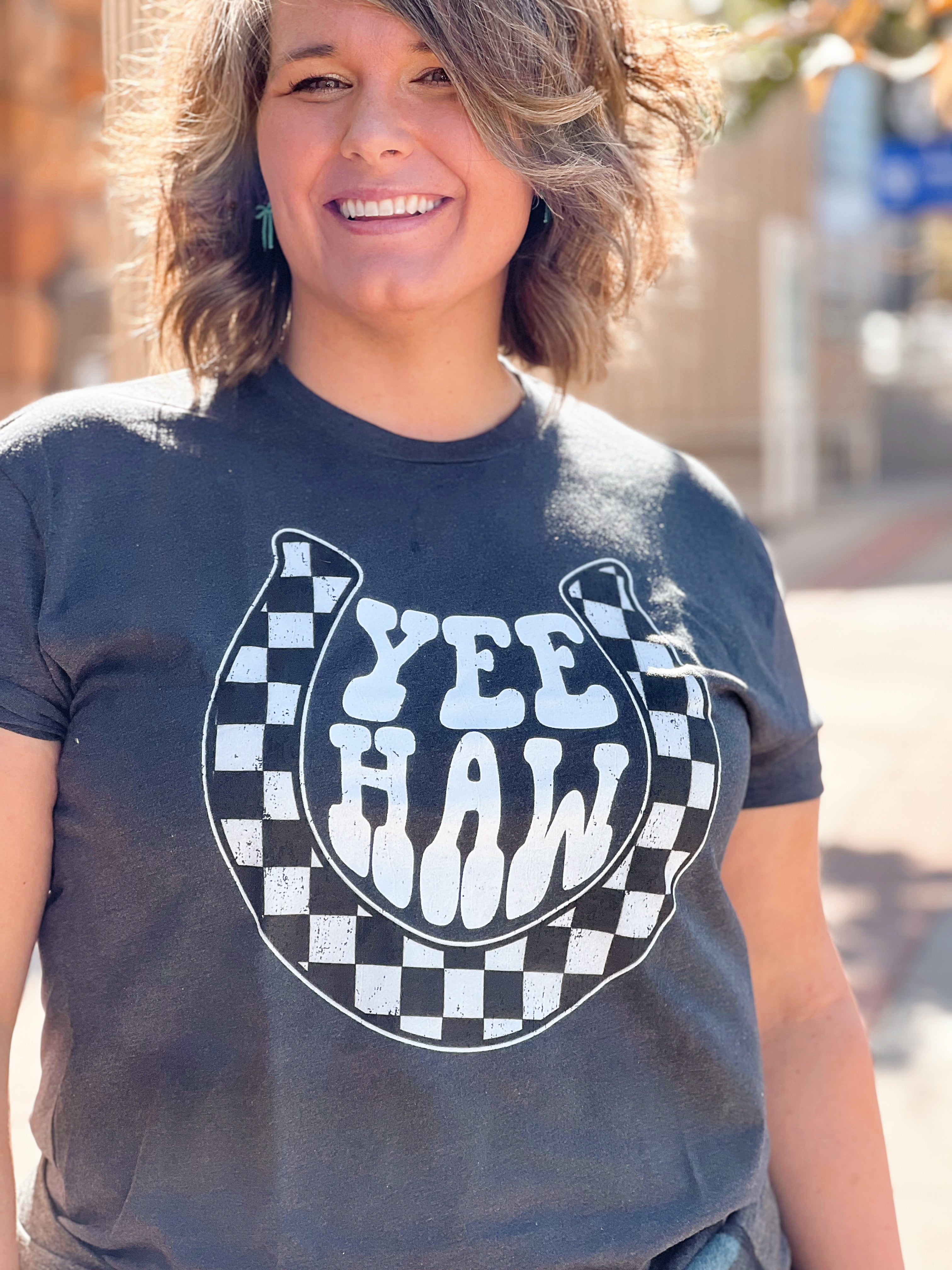 Checker Yeehaw Graphic Tee