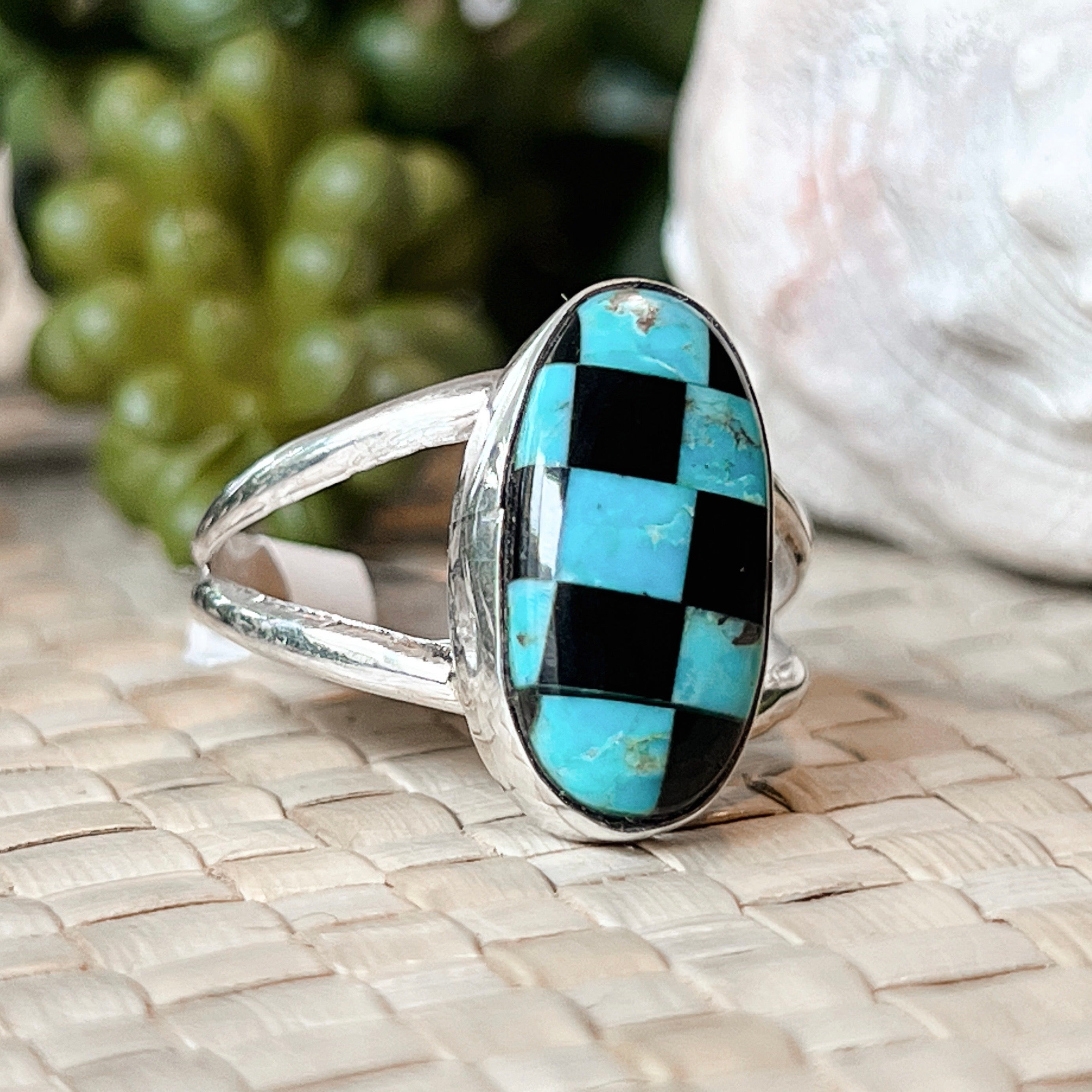 Modern Moxie Turquoise & Onyx Sterling Silver Ring