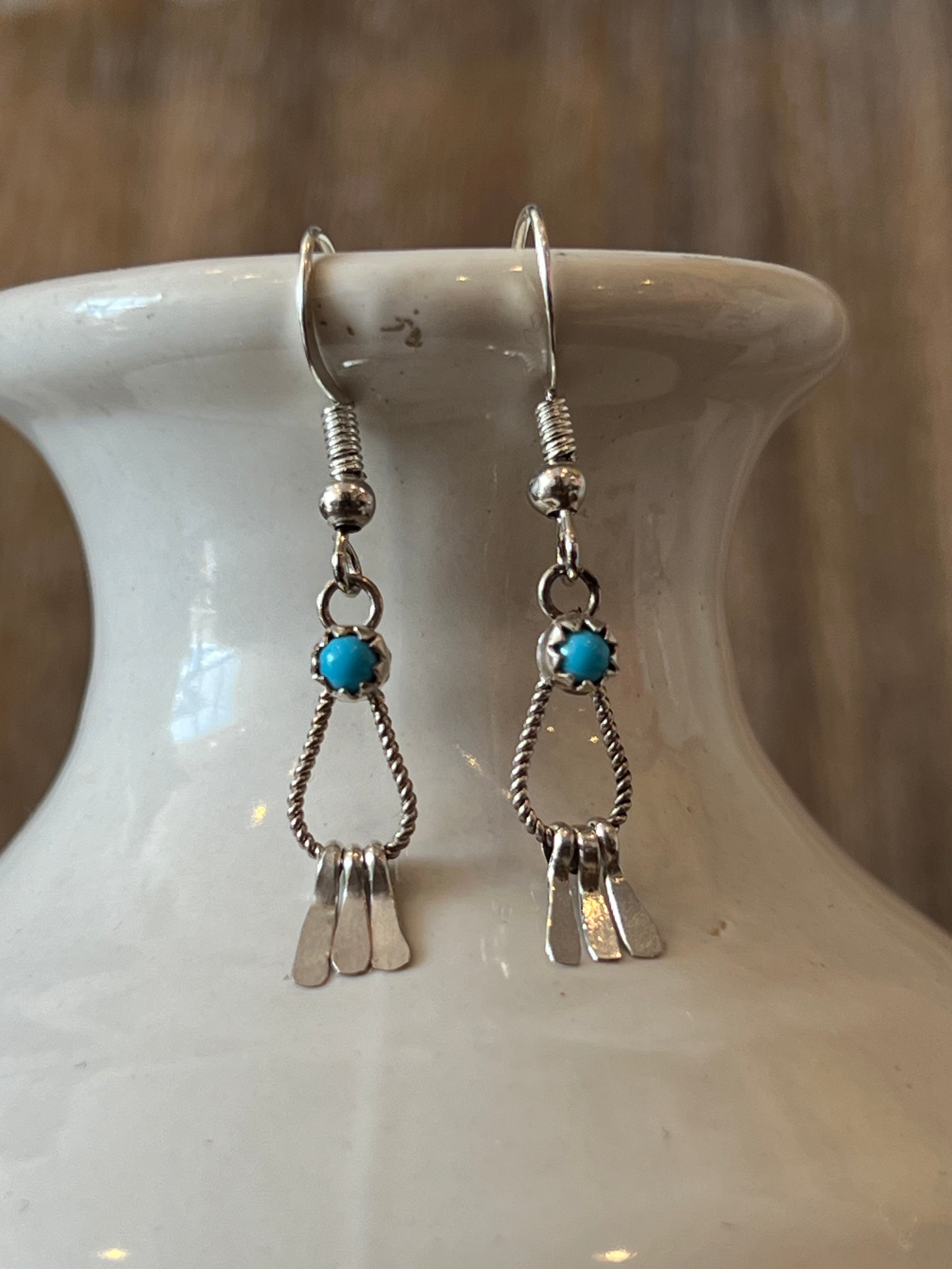 Tangled Turquoise Sterling Silver Earrings