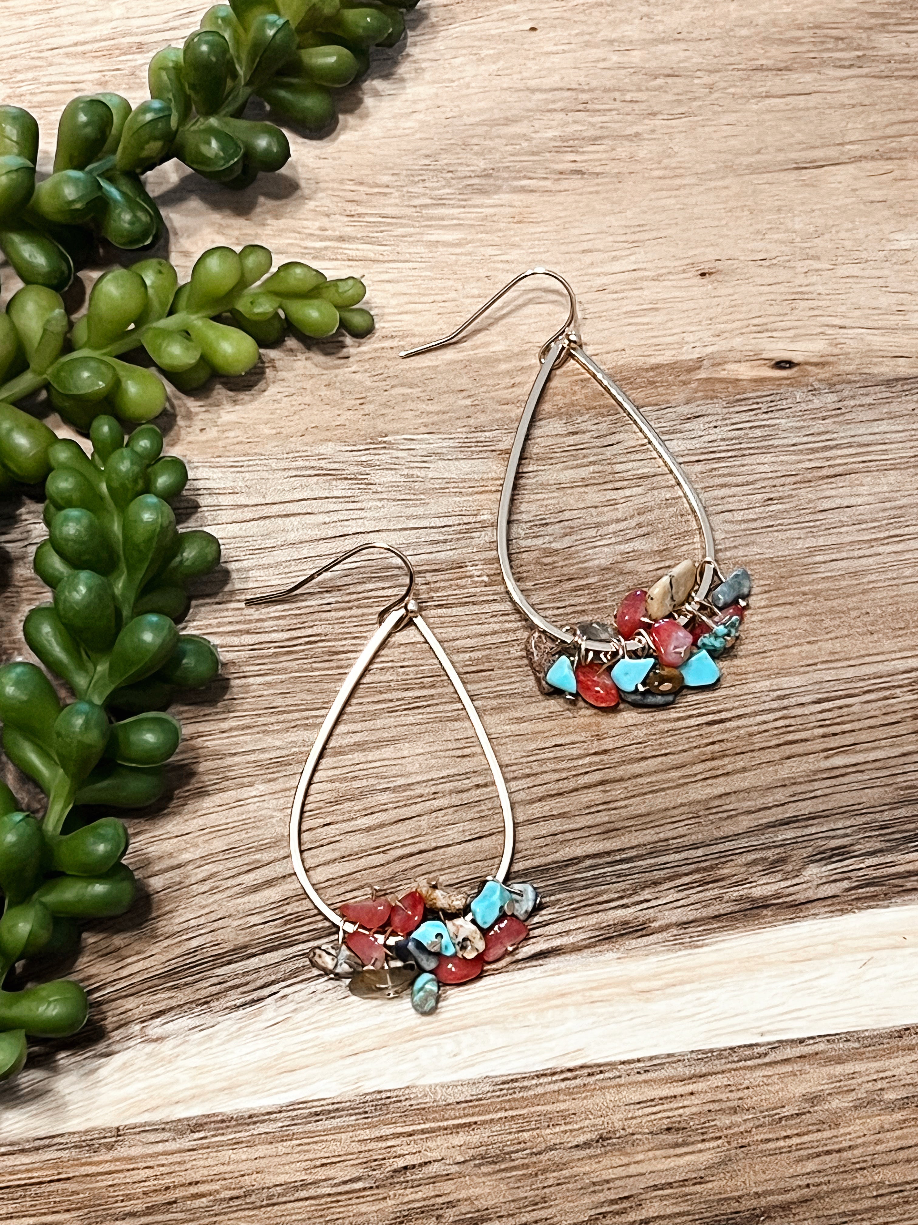 Pebble Charm Dangle Earrings