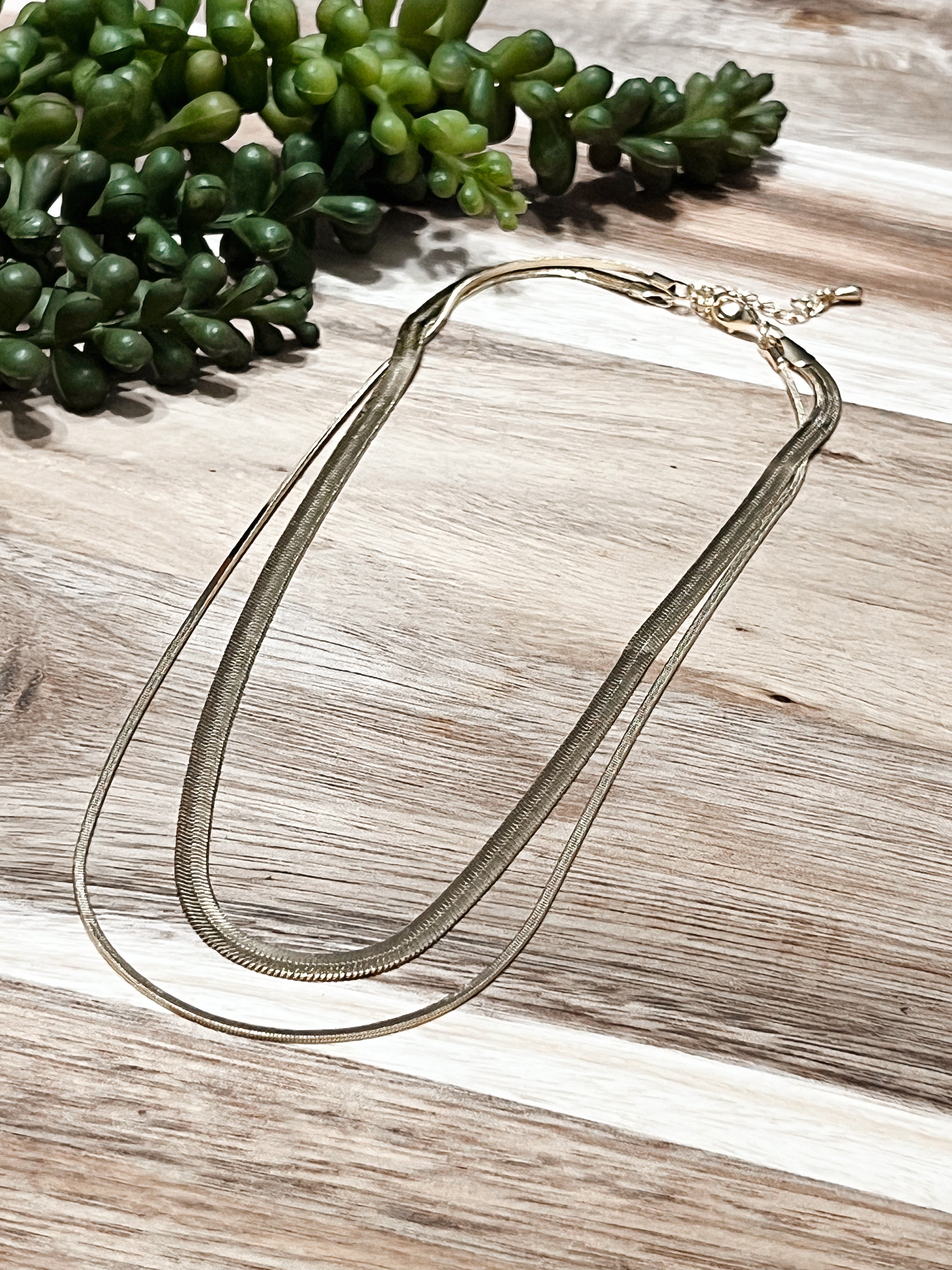 Herringbone Duo Layered Necklace