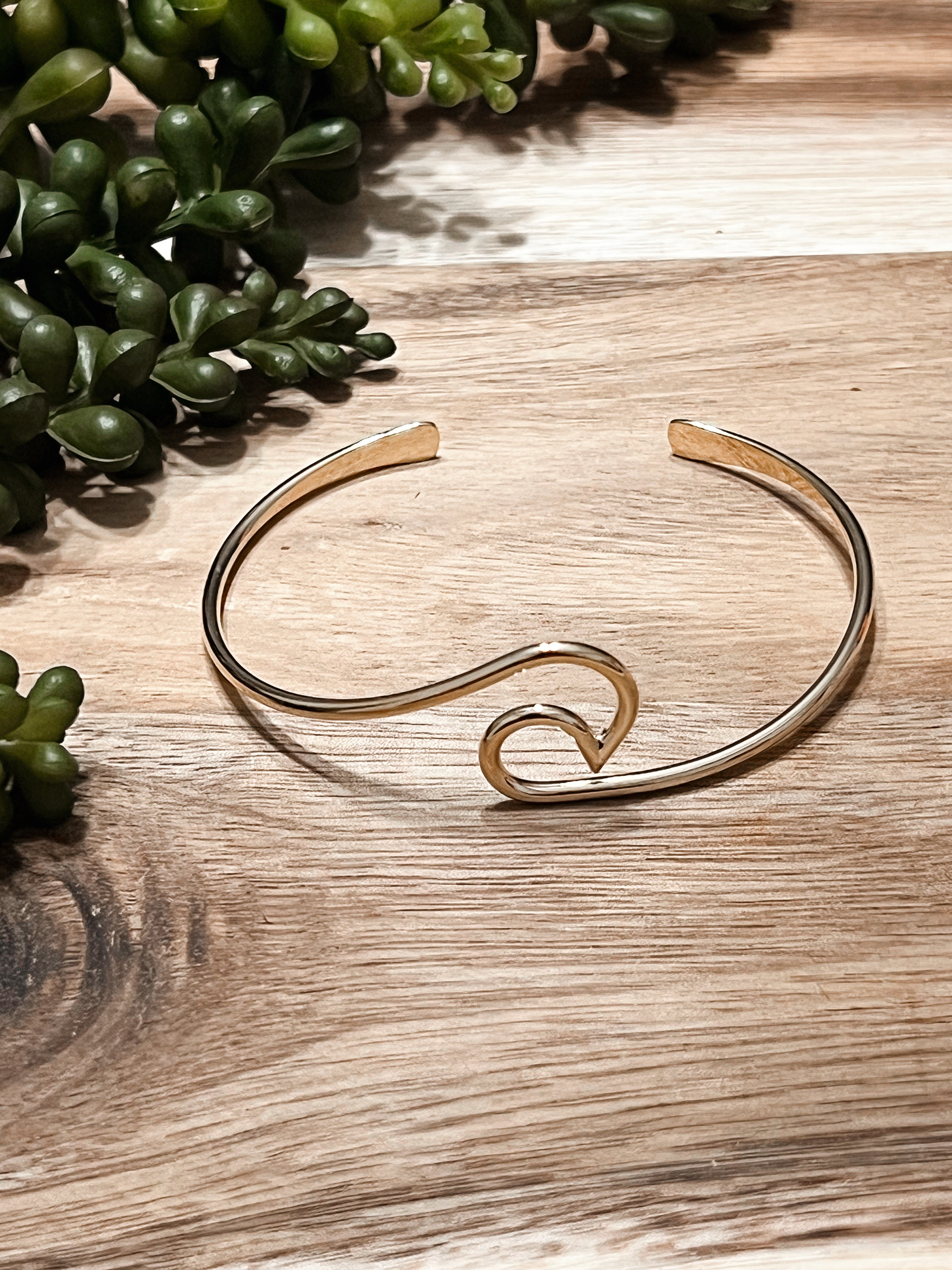 Gold Wave Cuff Bracelet