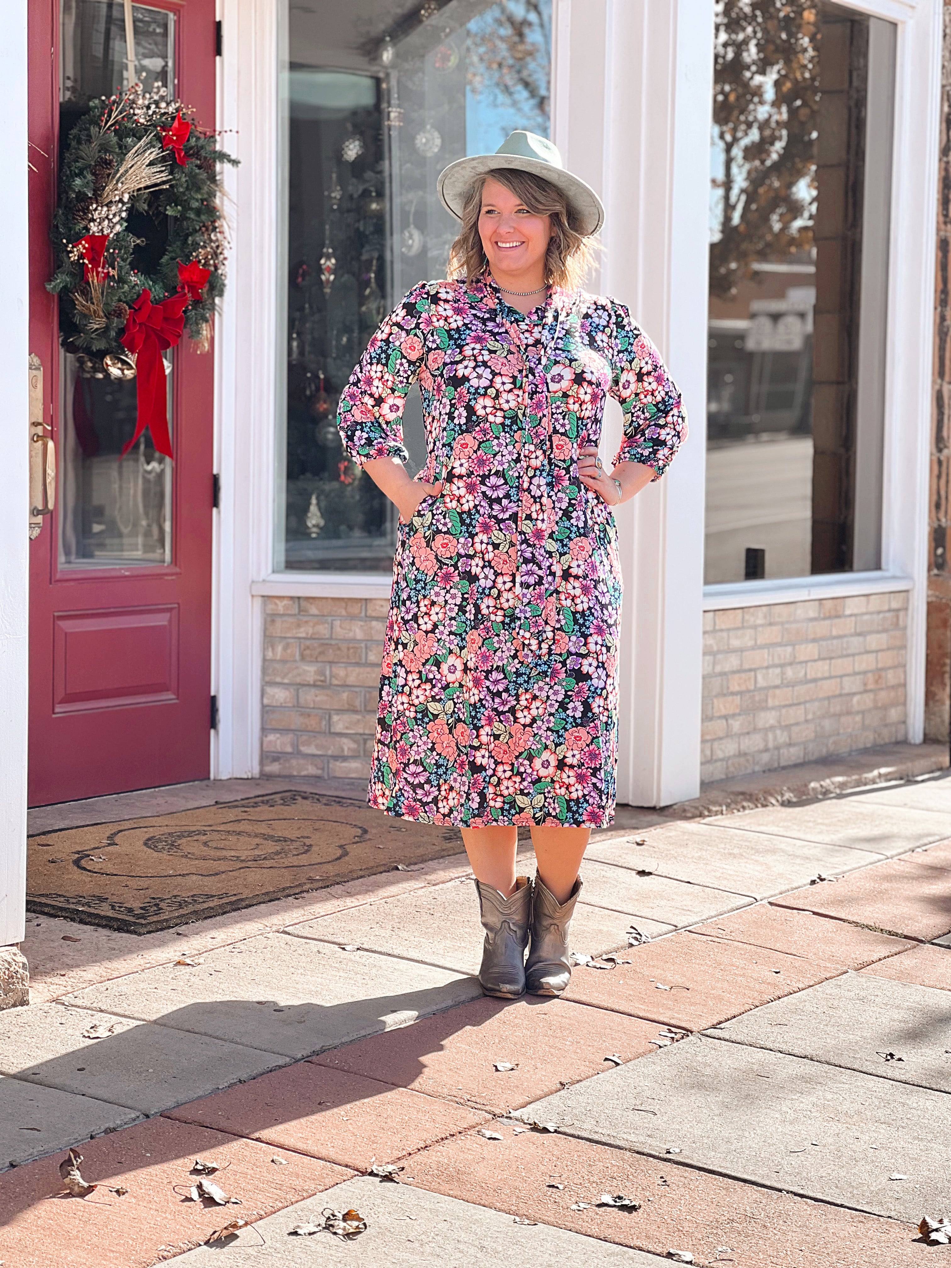 Far Out Floral Midi Dress